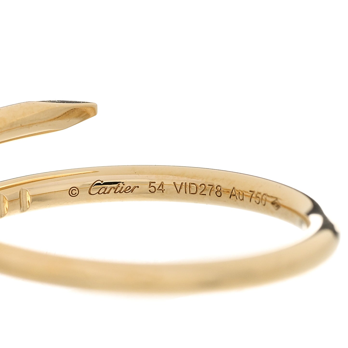18K Yellow Gold Small Juste Un Clou Ring 54 6.75