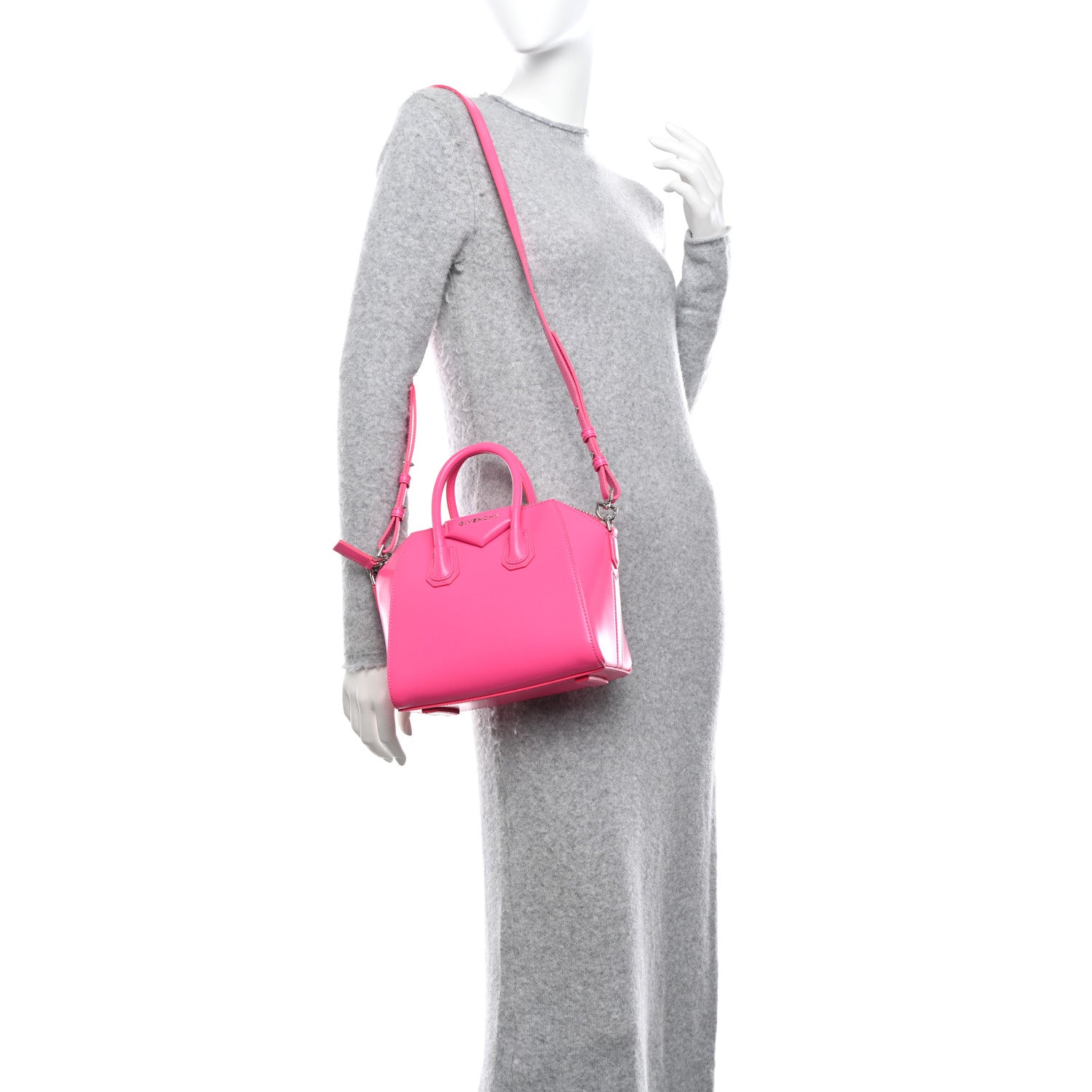 Givenchy Shiny Lord Calfskin Mini Antigona Shocking Pink 2 of 10