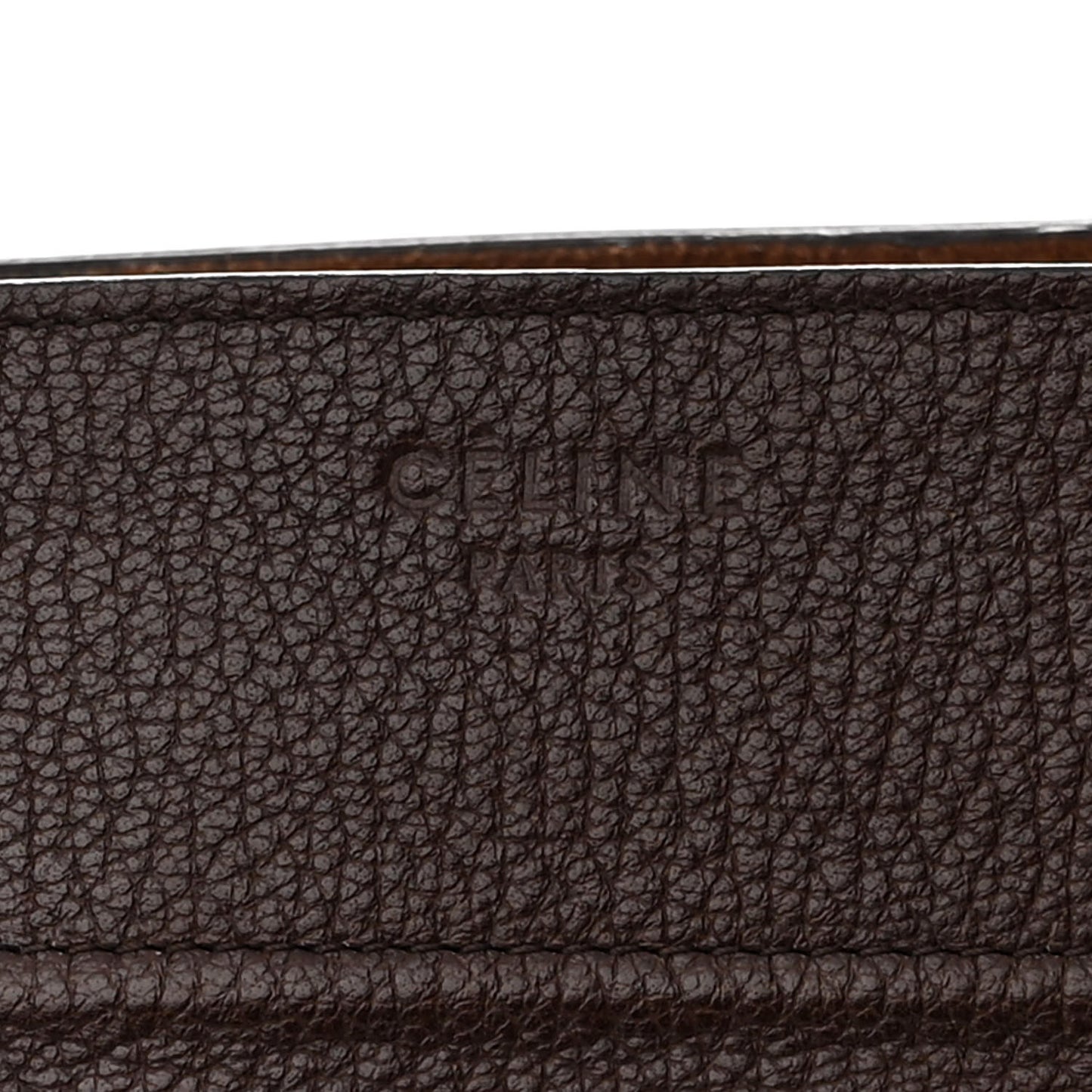 Shiny Grained Calfskin Medium Phantom Luggage Brown
