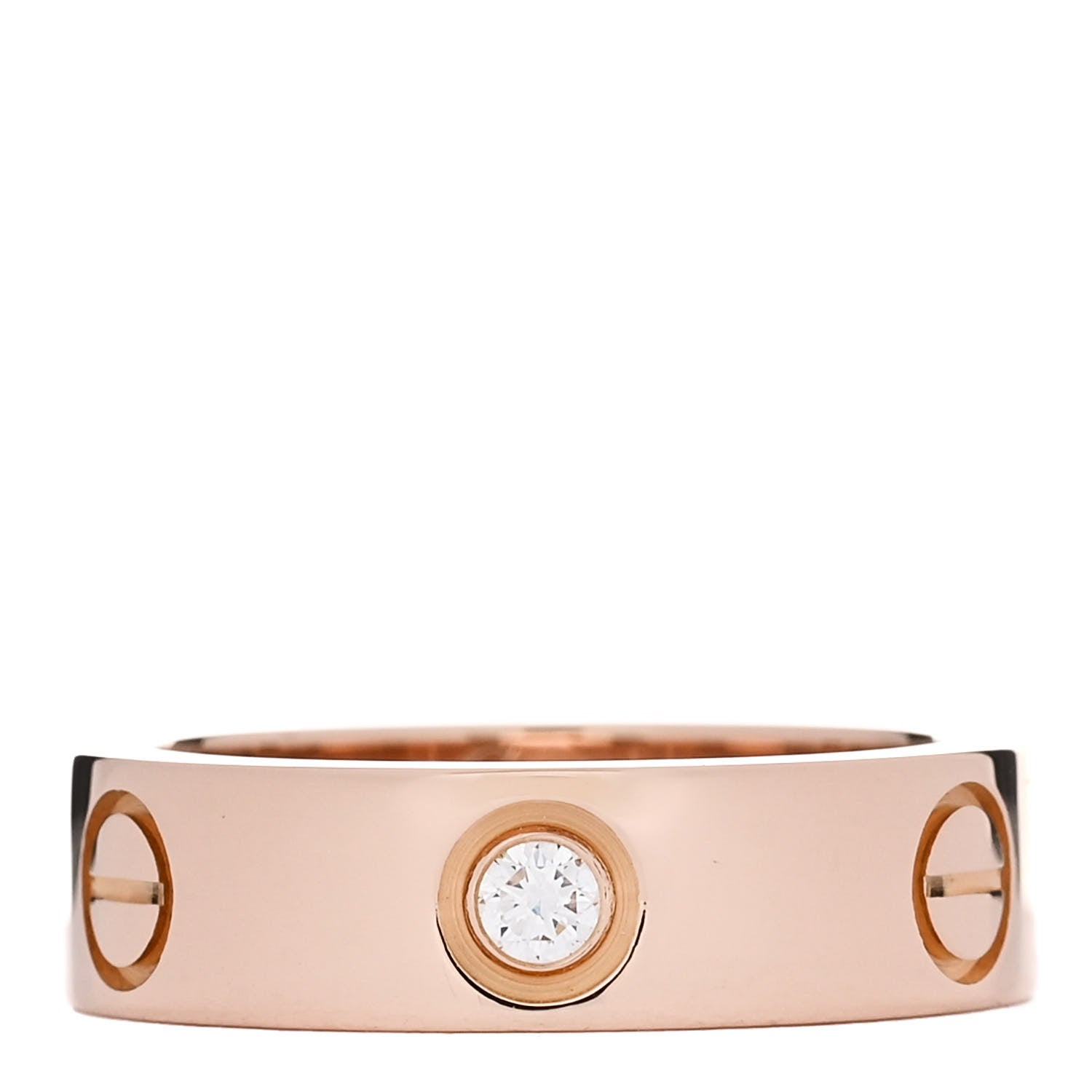 Cartier 18K Pink Gold 3 Diamond 5.5mm LOVE Ring 52 6 1 of 4