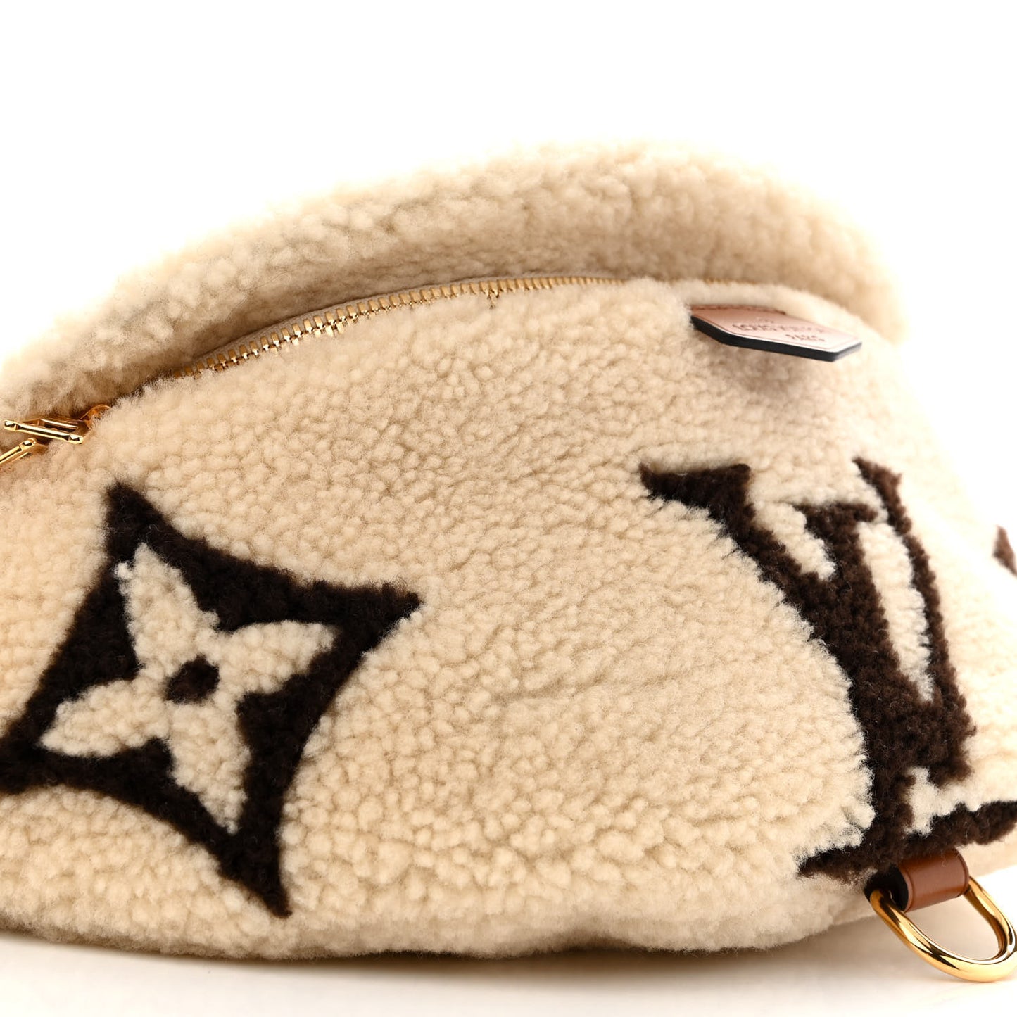 Shearling Monogram LV Ski Bumbag Cream Brown