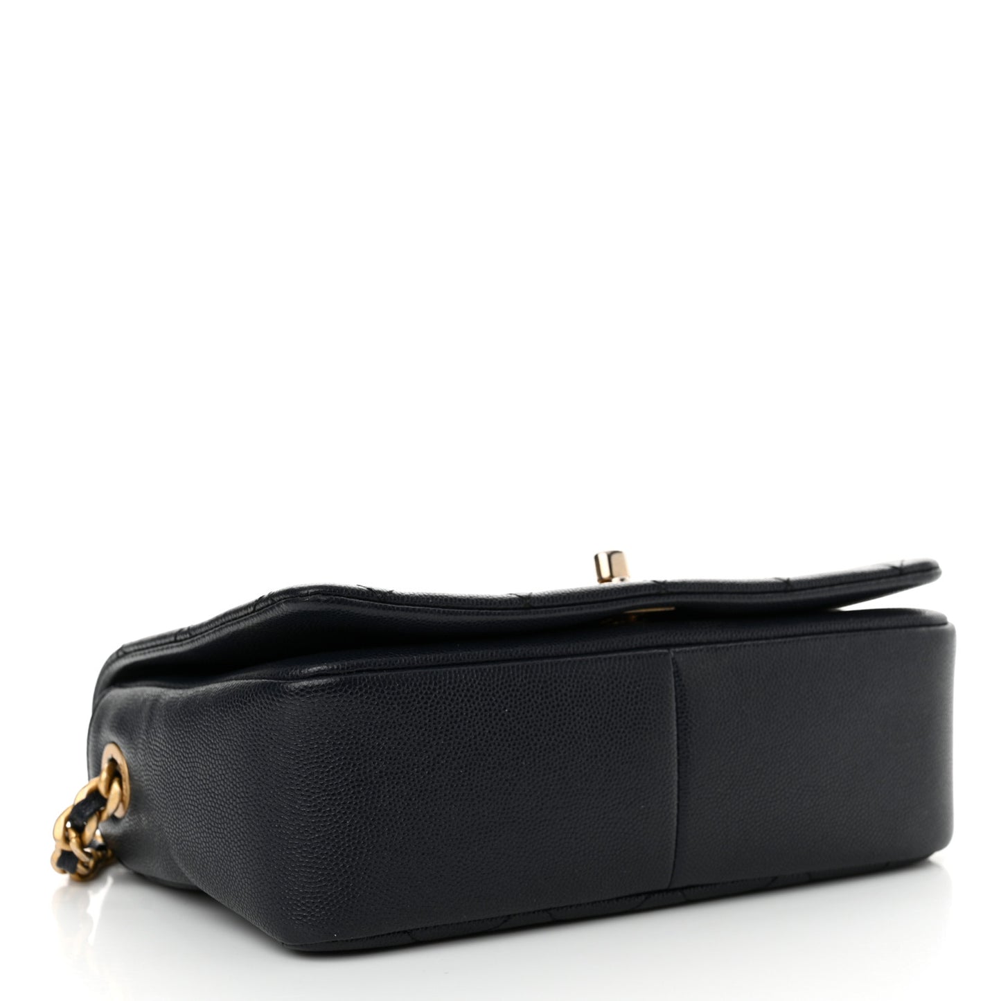 Caviar Quilted Small Fashion Therapy Flap Bag Navy Blue
