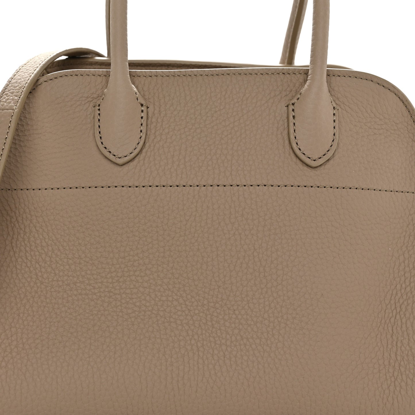 Grained Calfskin Soft Margaux 10 Bag Dark Taupe