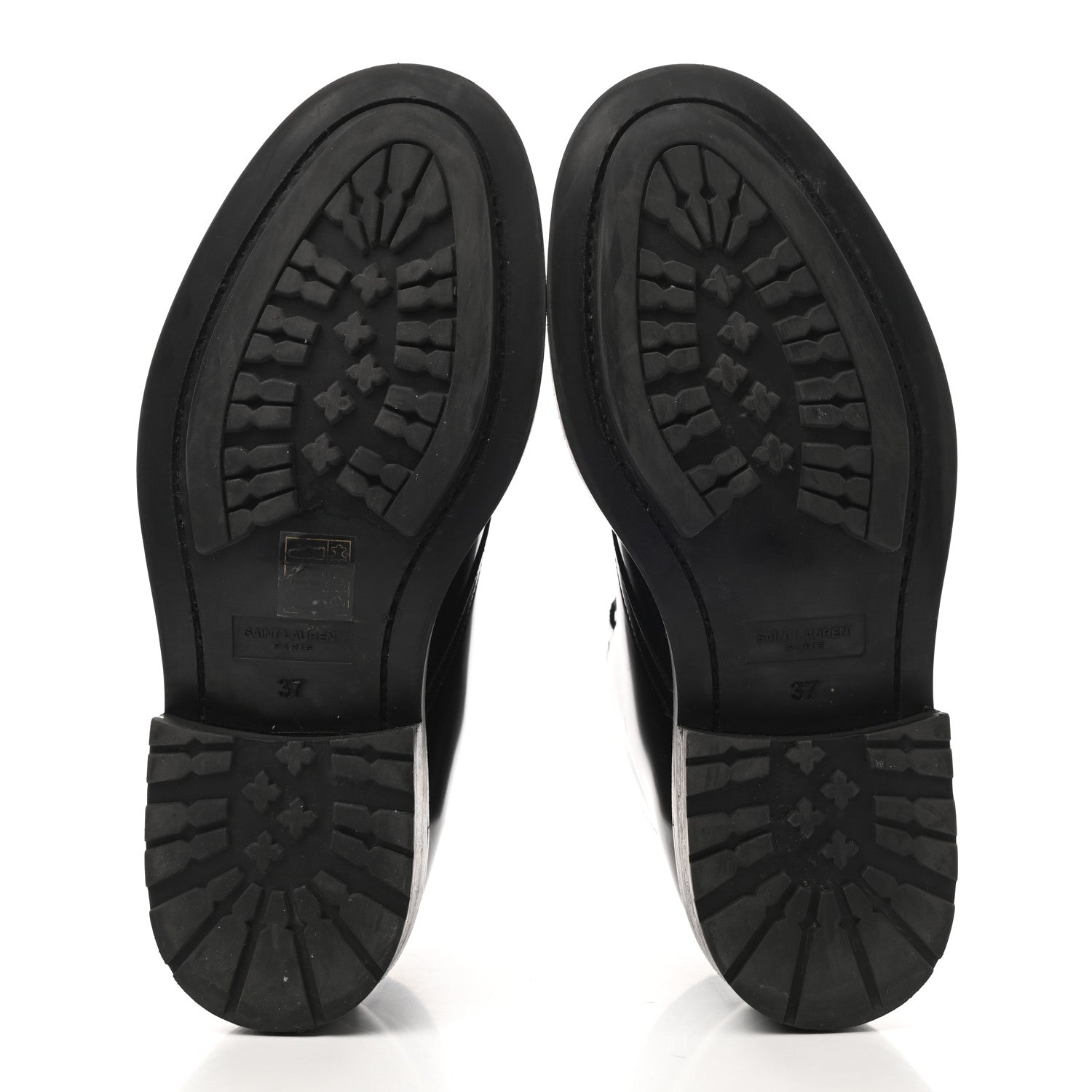 Saint Laurent Calfskin Womens Army Combat Boots 37 Black 5 of 9