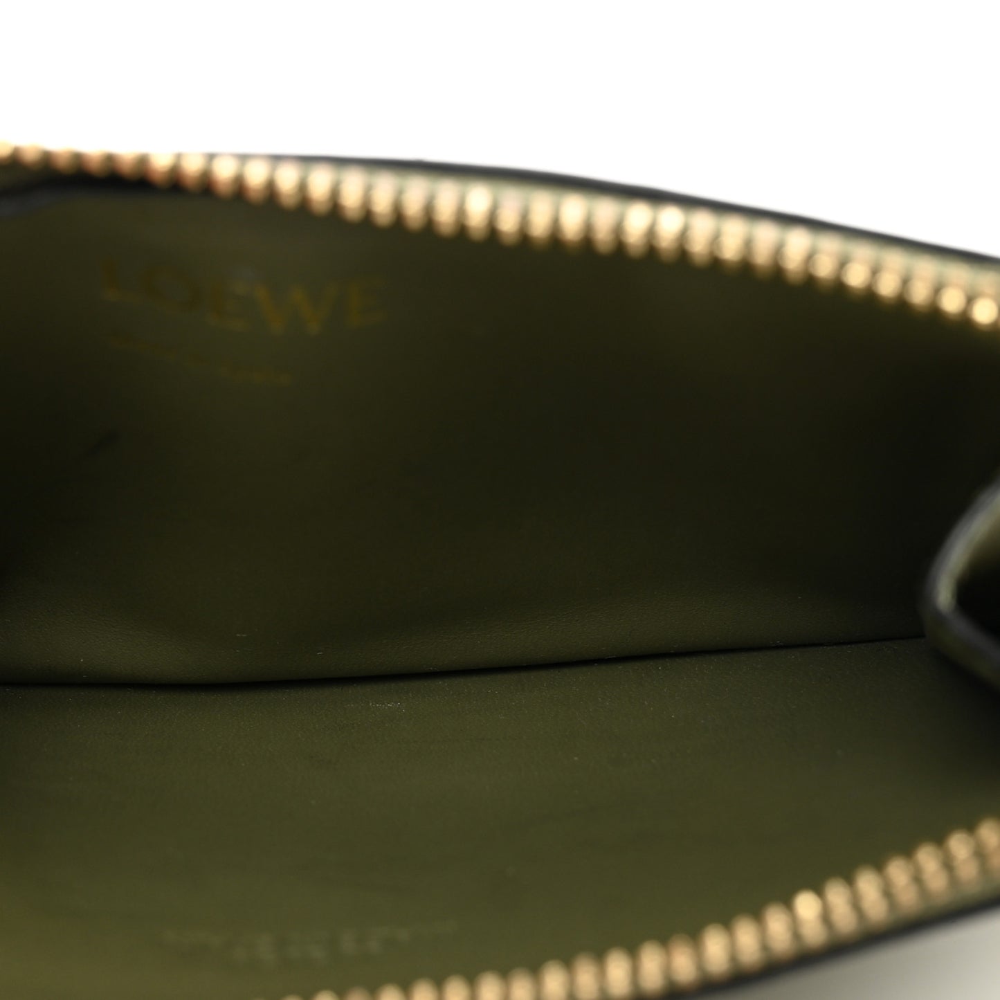 Calfskin Embossed Repeat Coin Card Holder Avocado Green