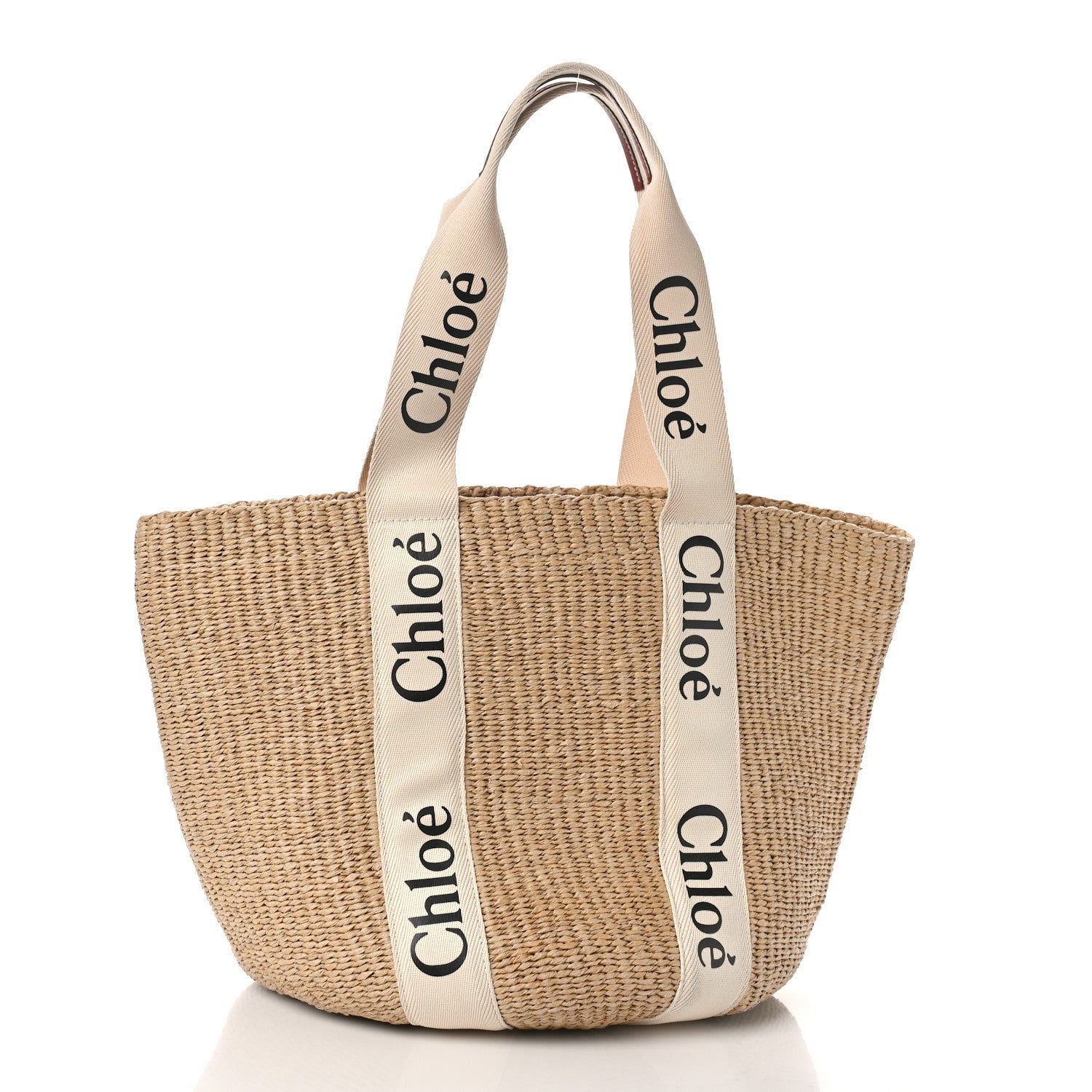 Chloe Raffia Large Woody Tote White 3 of 10