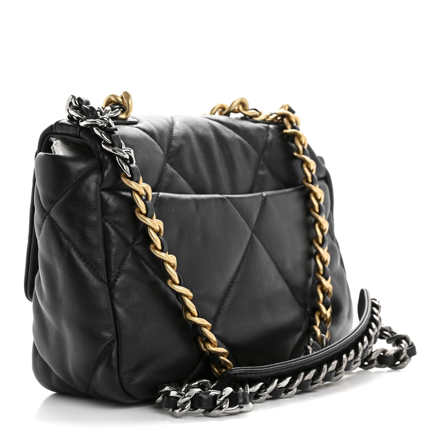 Lambskin Quilted Medium Chanel 19 Flap Black