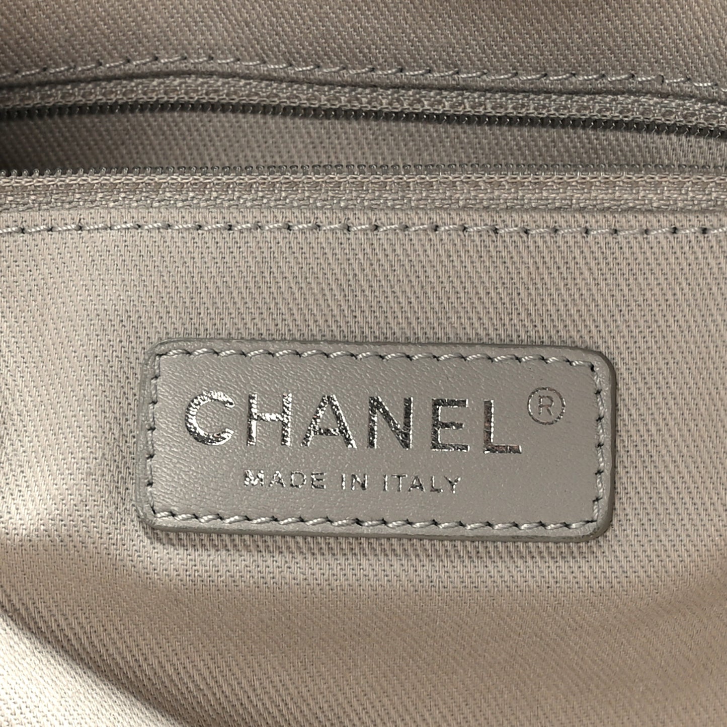 Glazed Calfskin Medium Deauville Tote Black