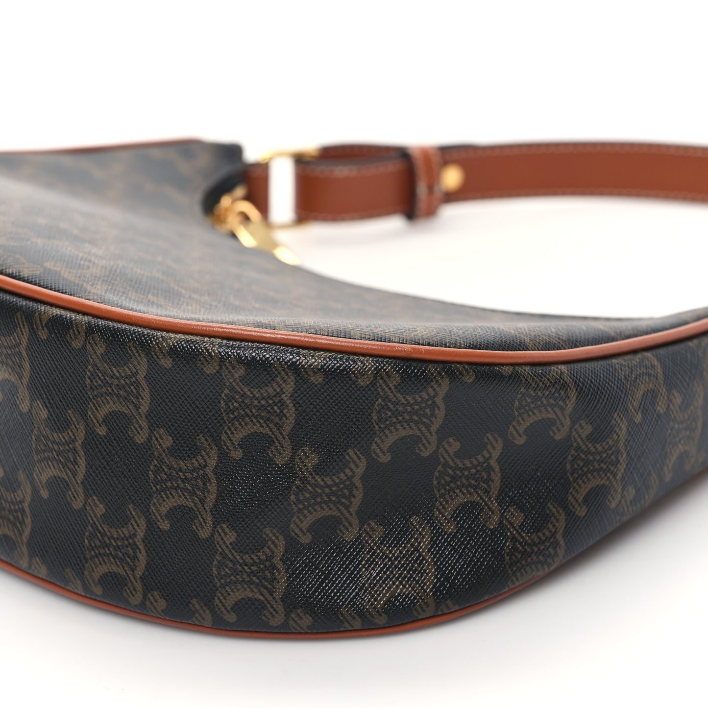 Triomphe Canvas Calfskin Ava Shoulder Bag Tan