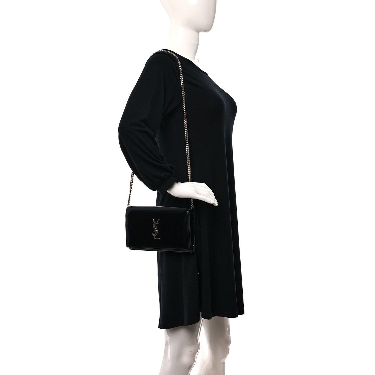 Glazed Calfskin Cassandre Wallet On Chain WOC Black