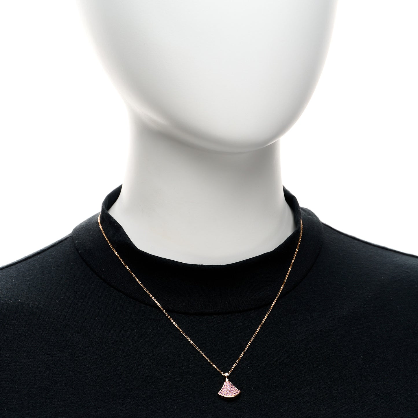 18K Rose Gold Diamond Pink Sapphire Divas' Dream Pendant Necklace