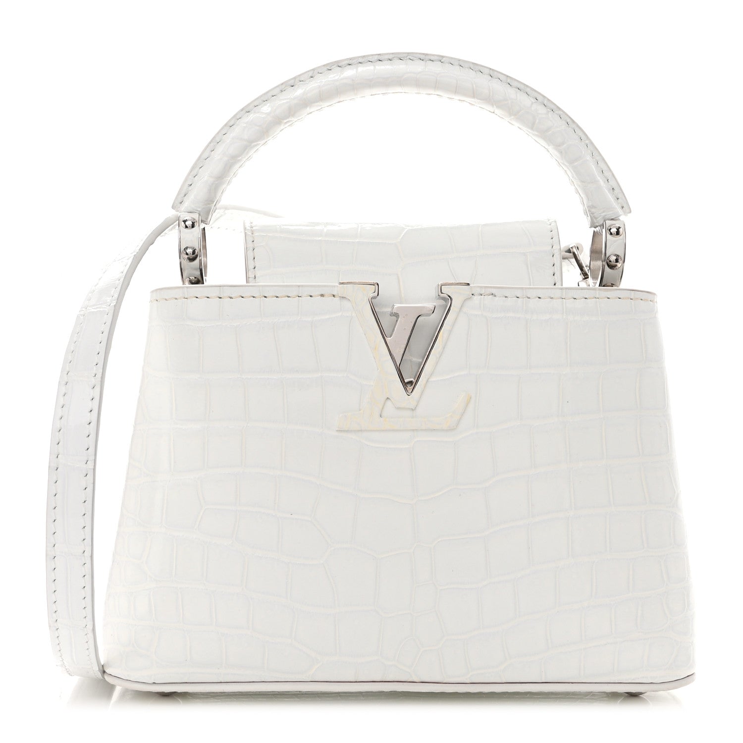 Louis Vuitton Crocodile Mini Capucines White 1452756 – FASHIONPHILE Louis Vuitton Crocodile Mini Capucines White 1452756 – FASHIONPHILE
