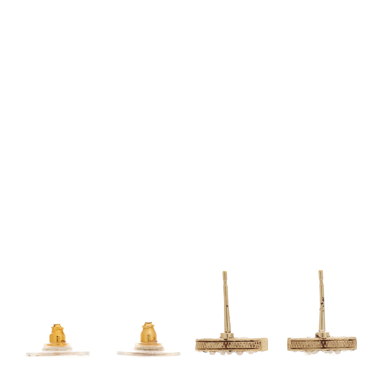 Pearl Crystal CC Earrings Gold