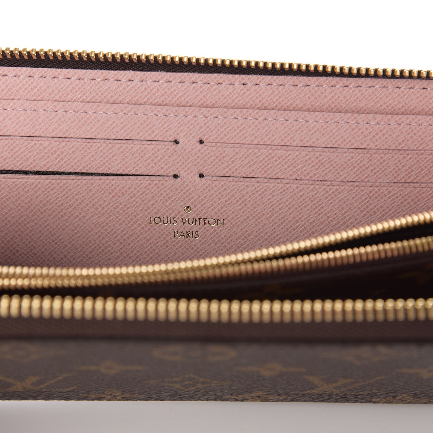 Monogram Clemence Wallet Rose Ballerine