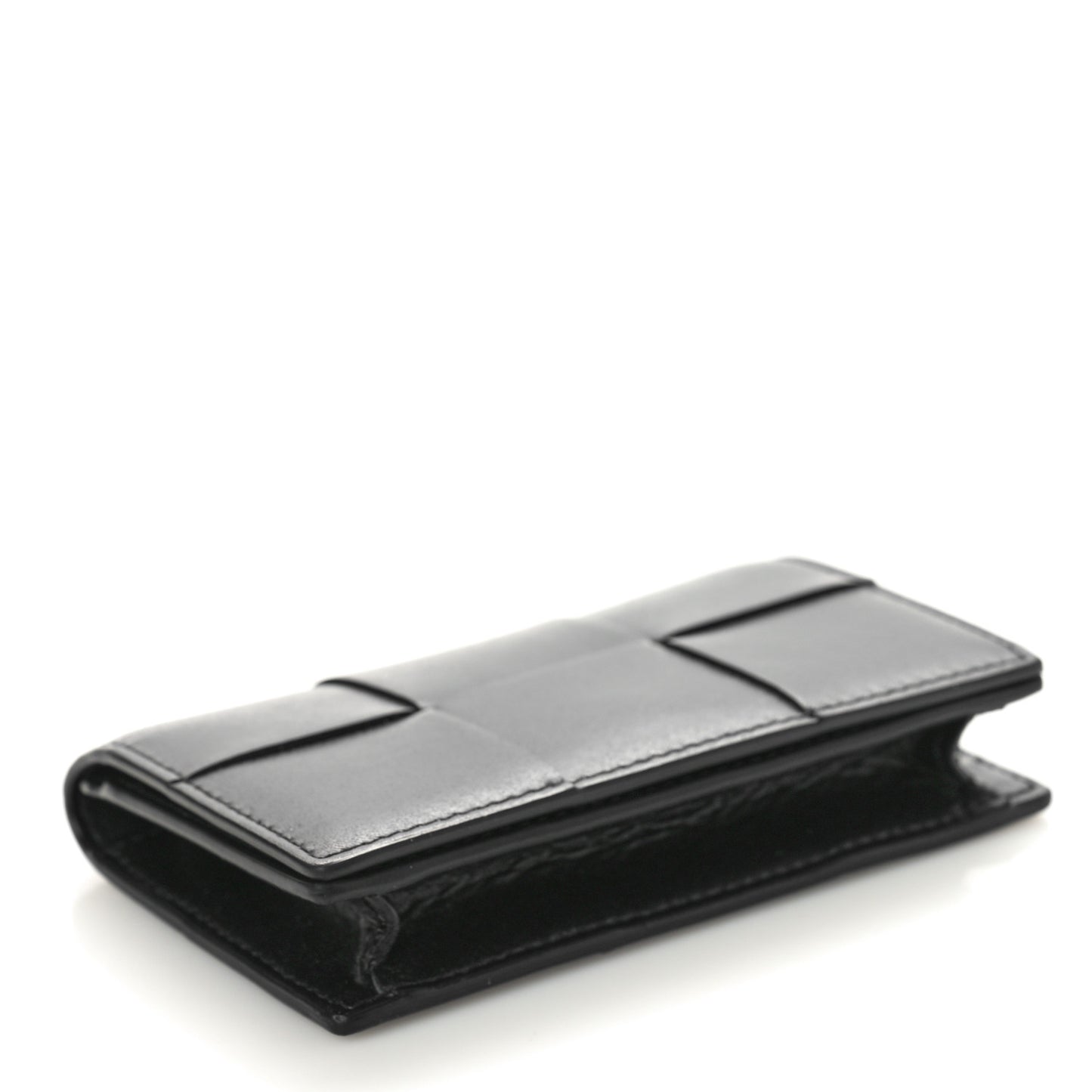 Nappa Maxi Intrecciato Card Holder Wallet Black