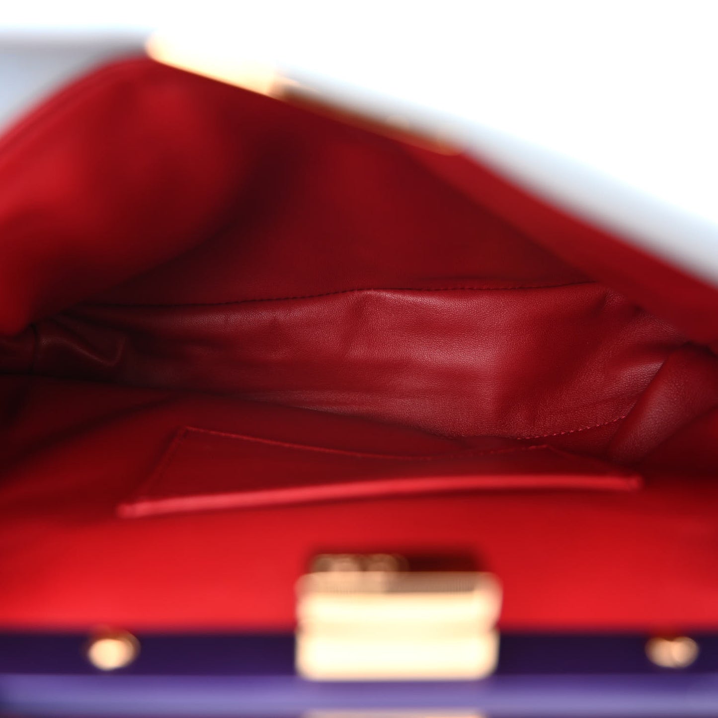 Nappa Colorblock Mini Peekaboo Iconic Satchel Polvere Purple Rain Ruby