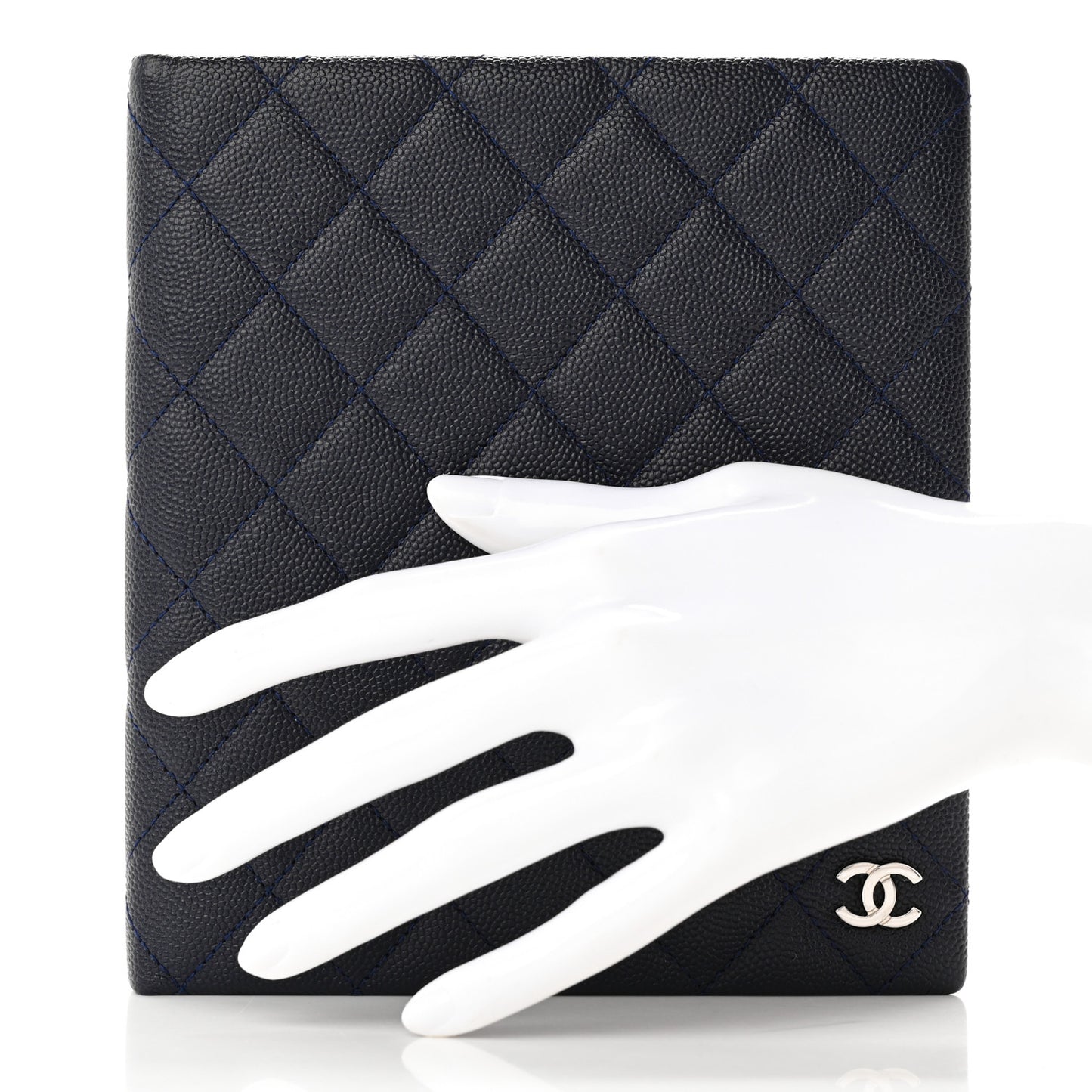 Caviar Quilted Notebook Navy Blue