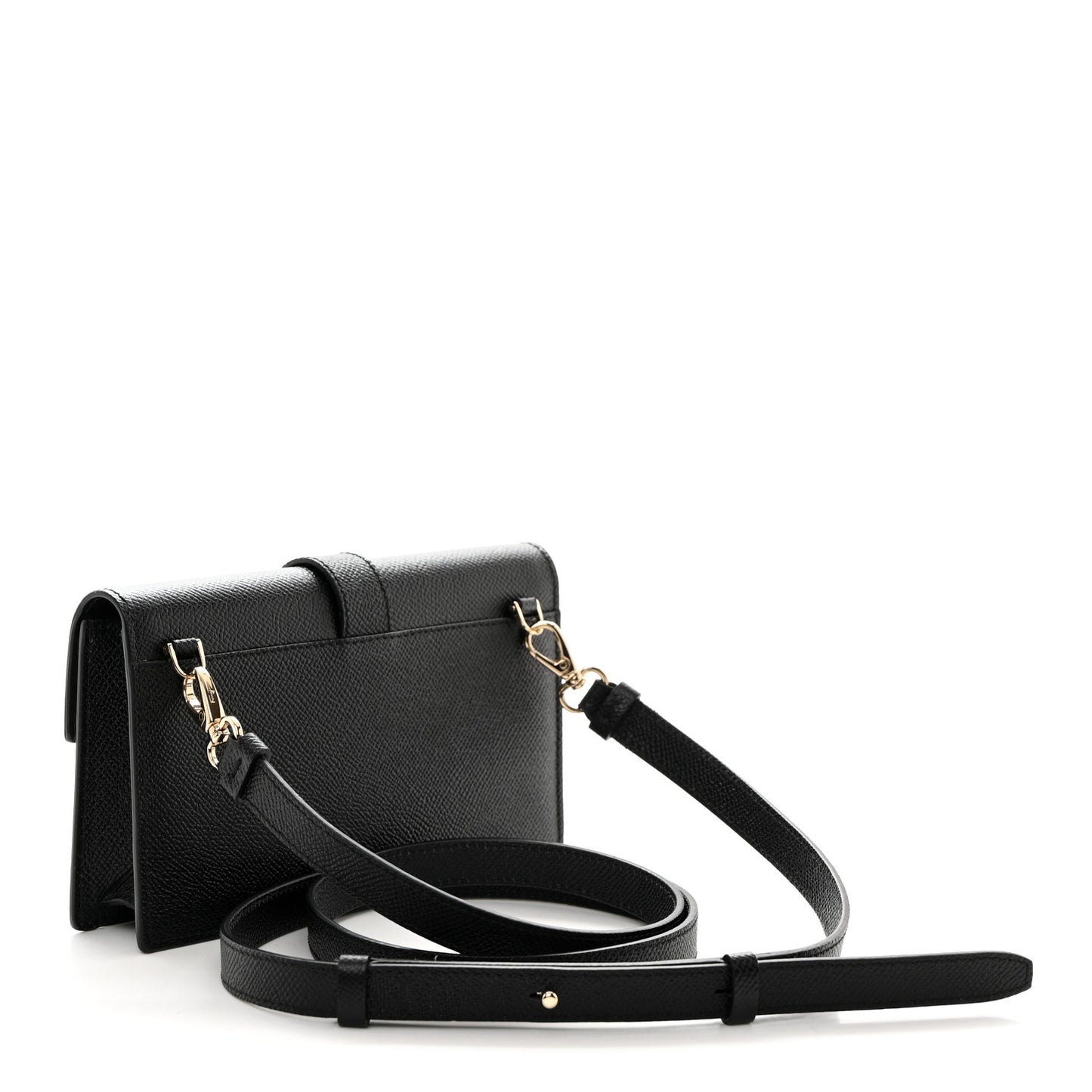Pebbled Calfskin Thalia Wallet On Chain Black