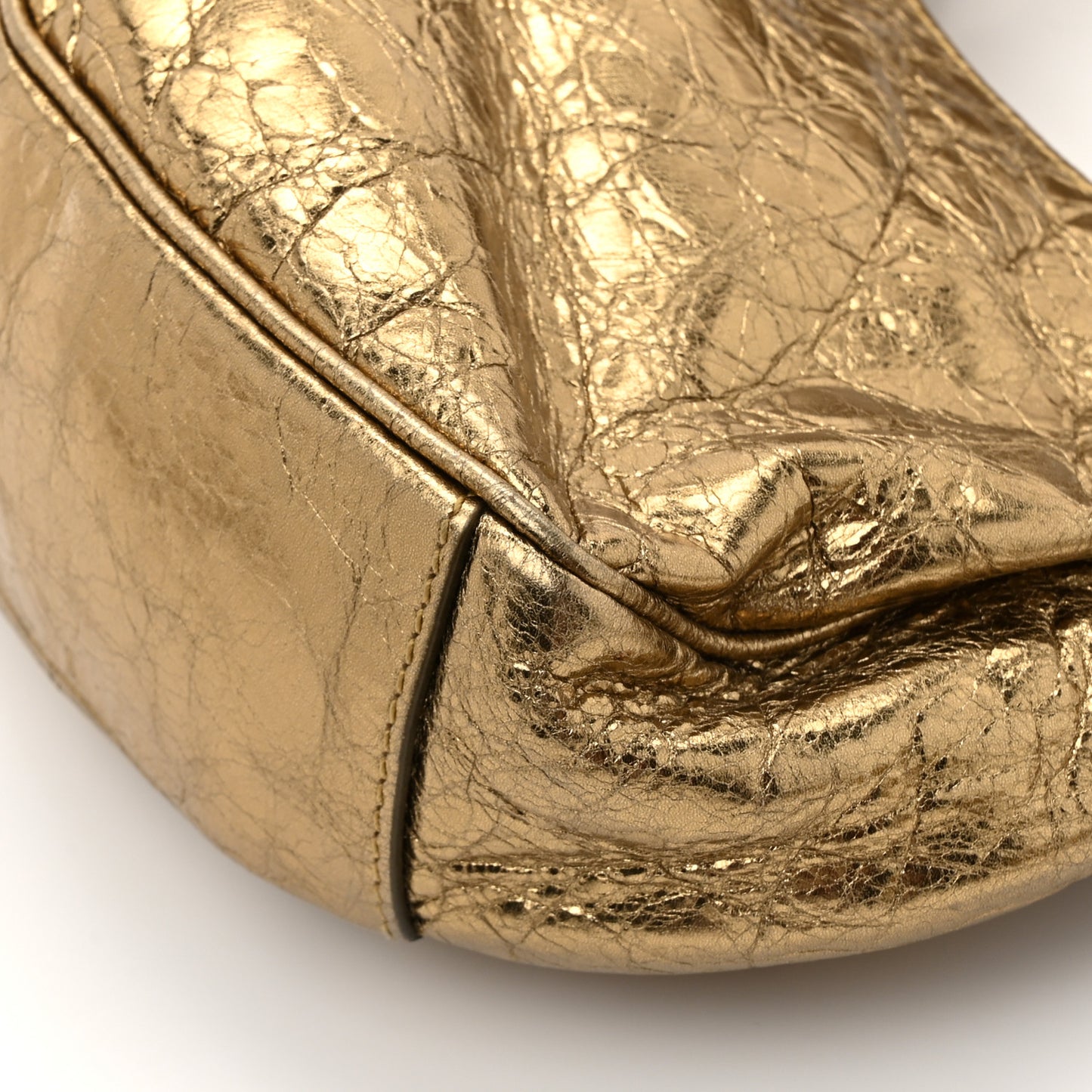 Metallic Agneau Arena Le Cagole Shoulder Bag XS Gold