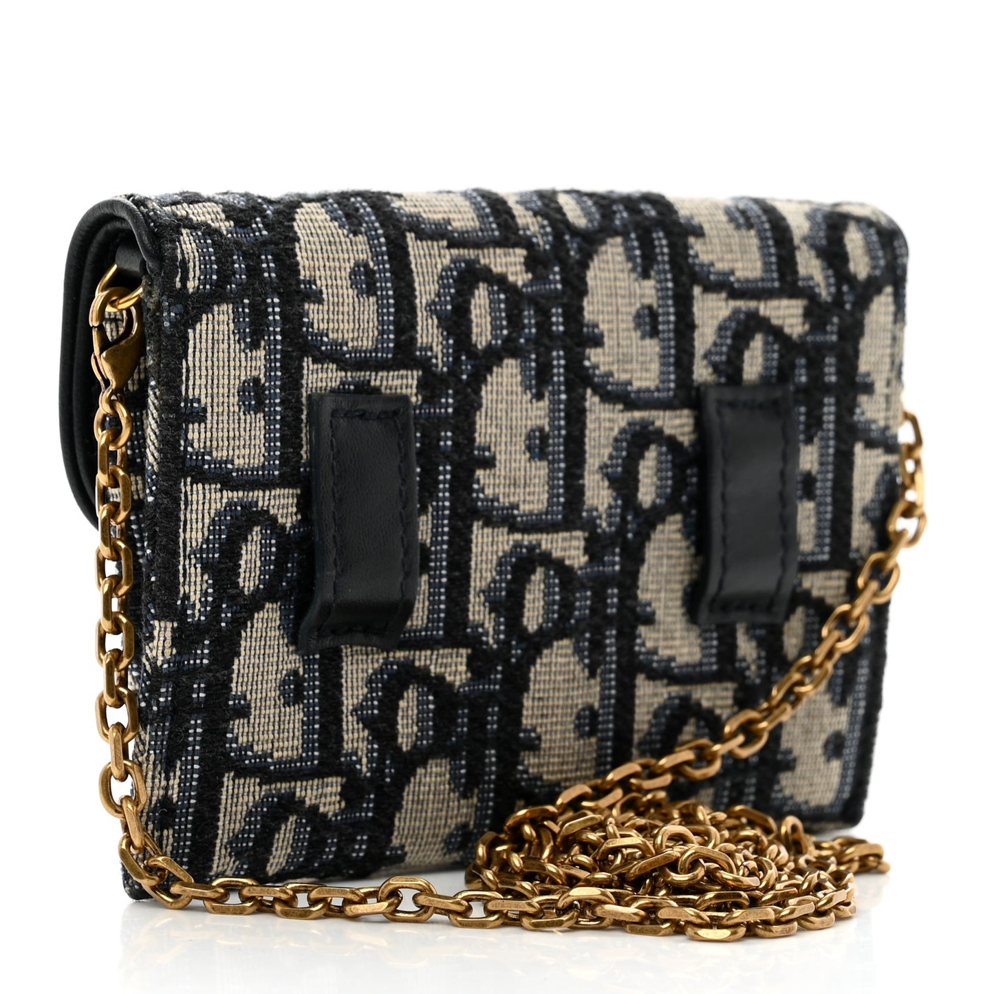 Oblique Nano Saddle Chain Pouch Blue