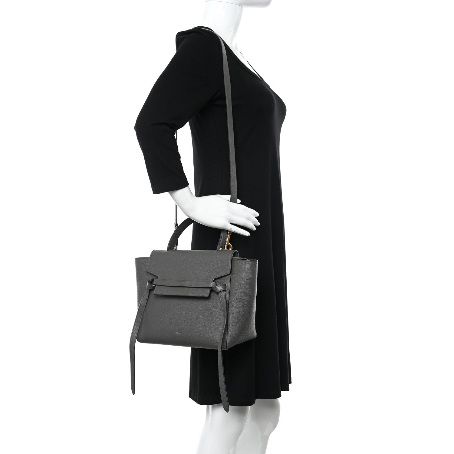 Celine Grained Calfskin Nano Belt Bag Grey 2 of 12