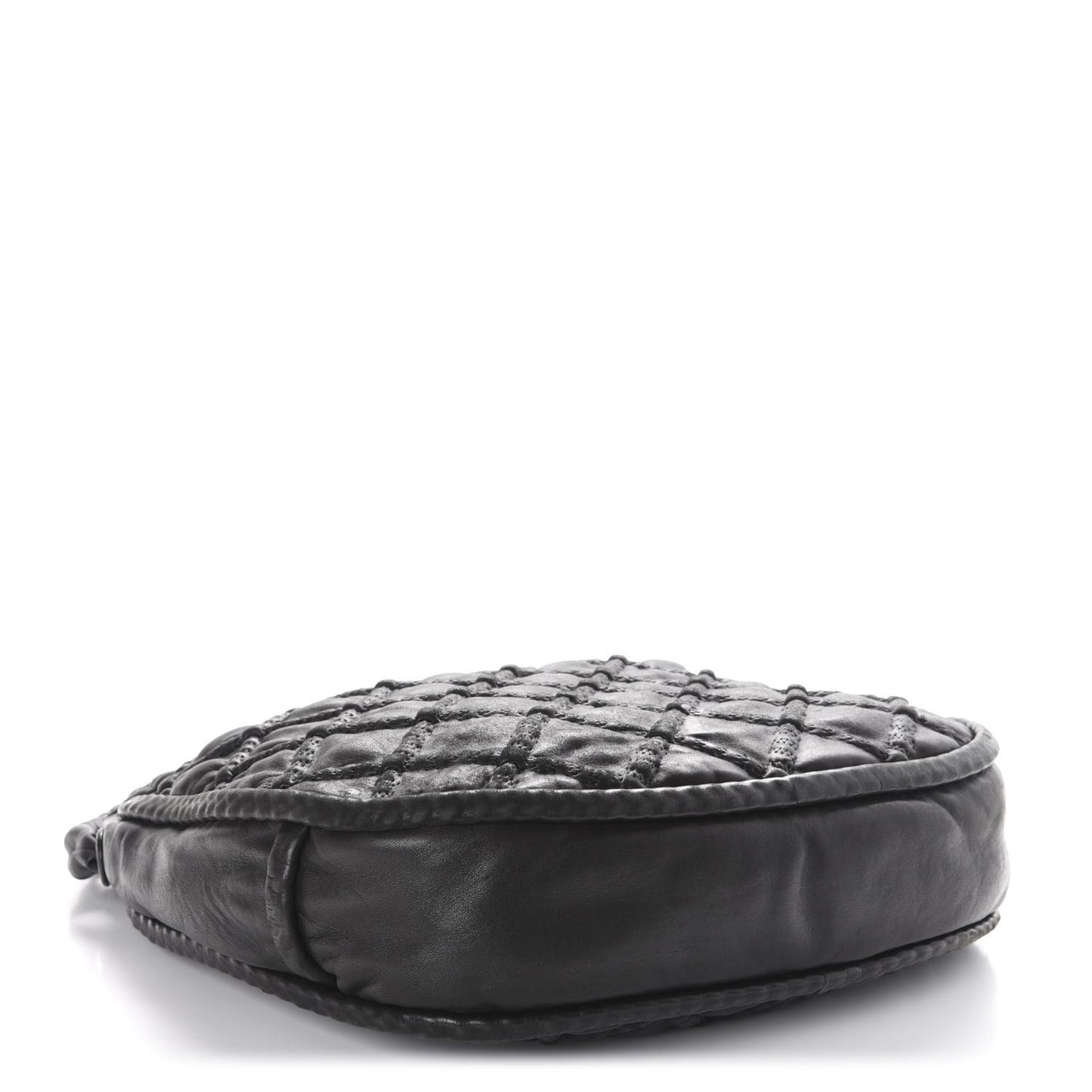 Quilted Lambskin Hidden Chain Hobo Black