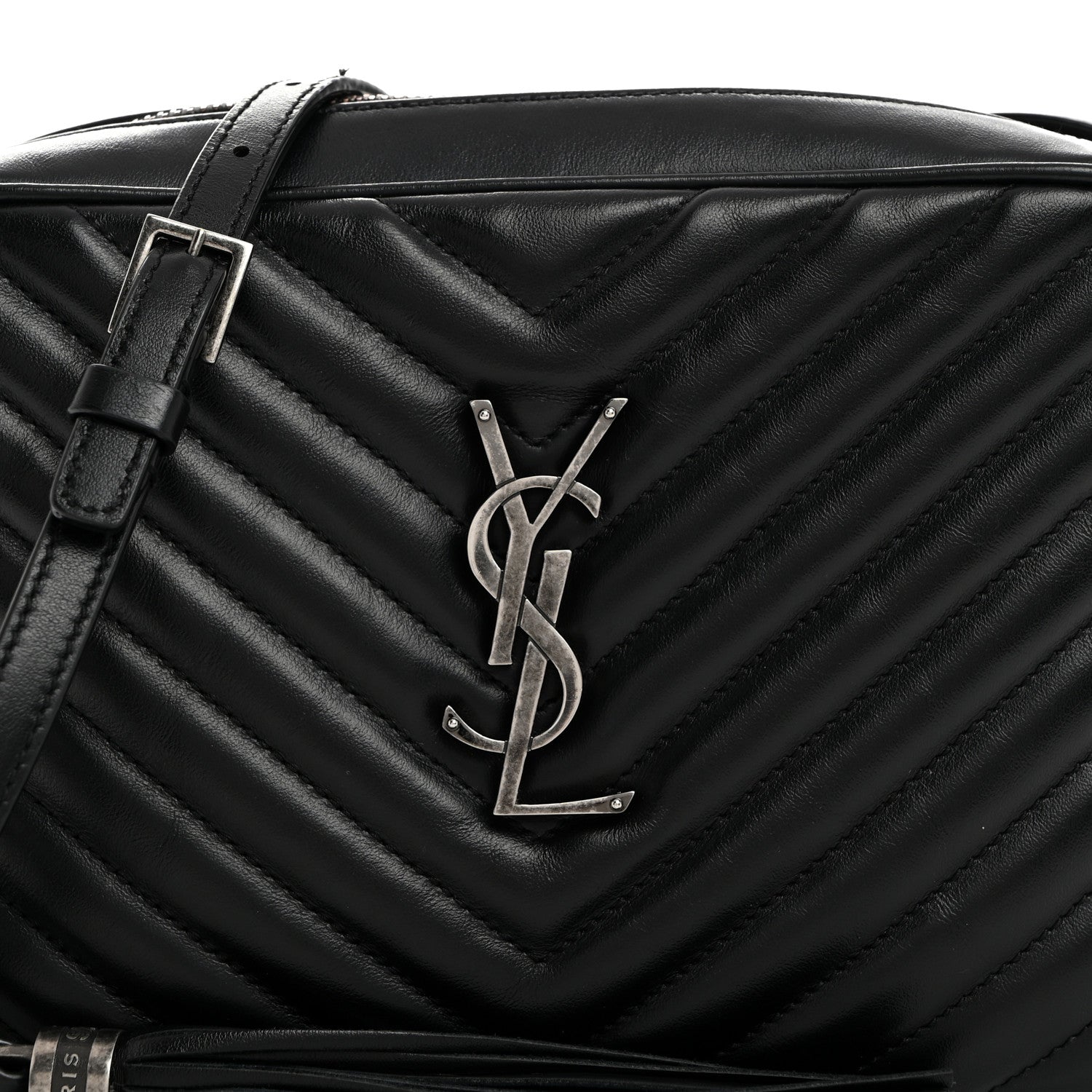 Saint Laurent Calfskin Matelasse Monogram Lou Camera Bag Black 8 of 10