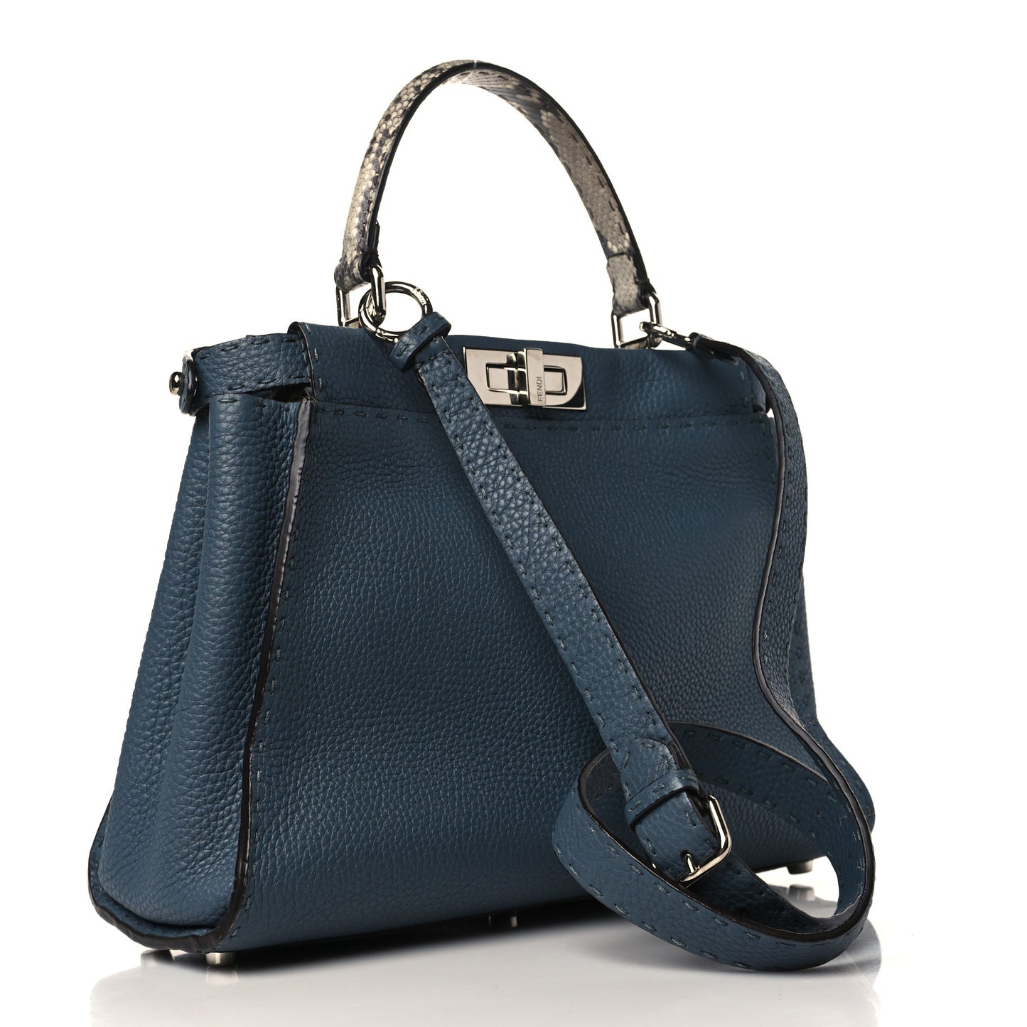 Cuoio Romano Snakeskin Selleria Medium Peekaboo Iconic Satchel Tempesta