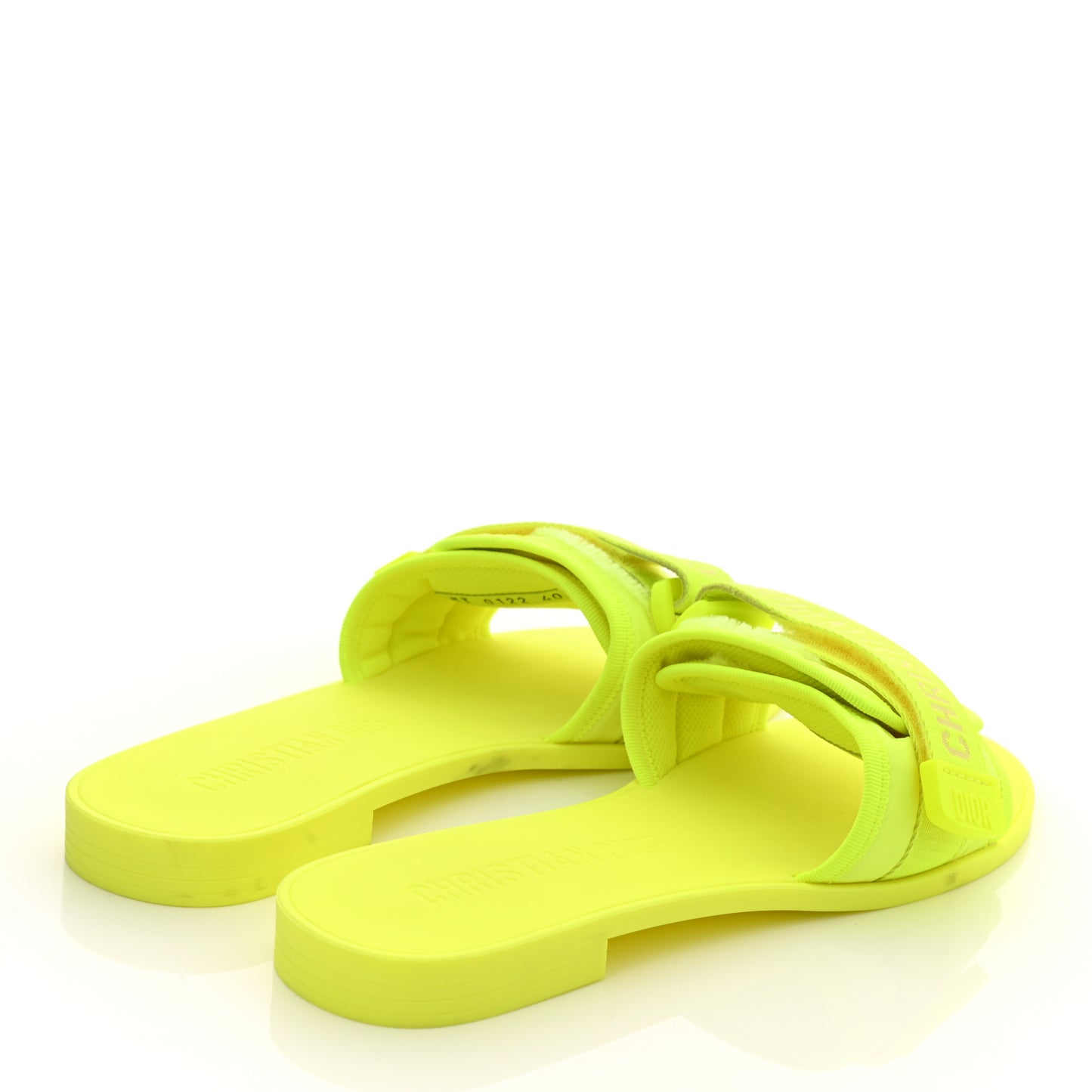 Technical Stretch Fabric Camouflage Dio(r)evolution Slide Sandals 40 Yellow Fluo