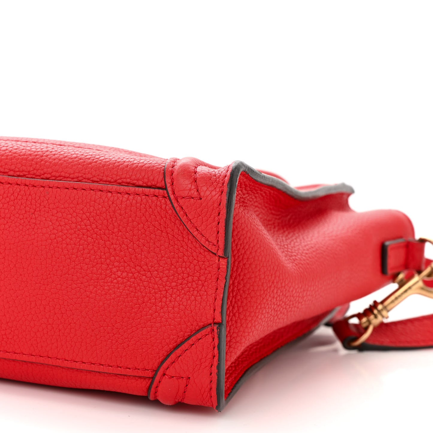 Drummed Calfskin Nano Luggage Red