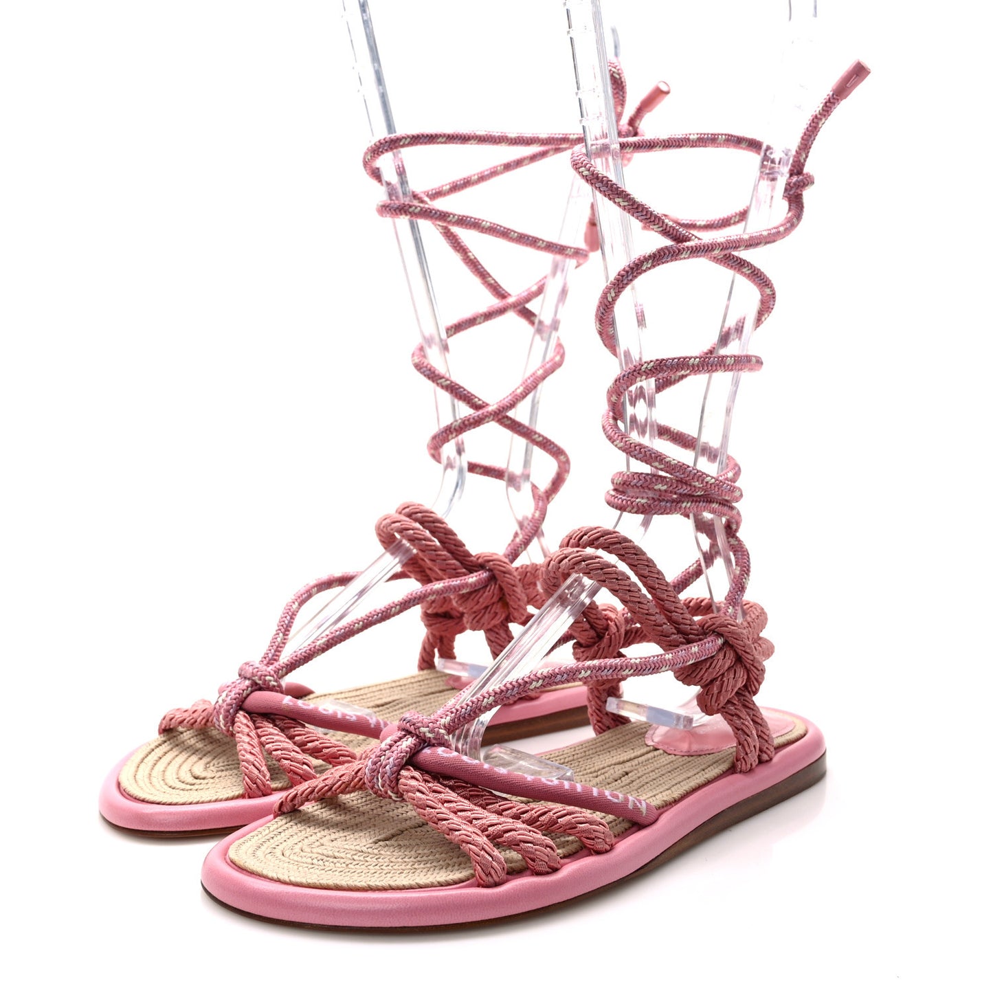 Fabric Maia Rope Flat Sandal 38 Rose Clair