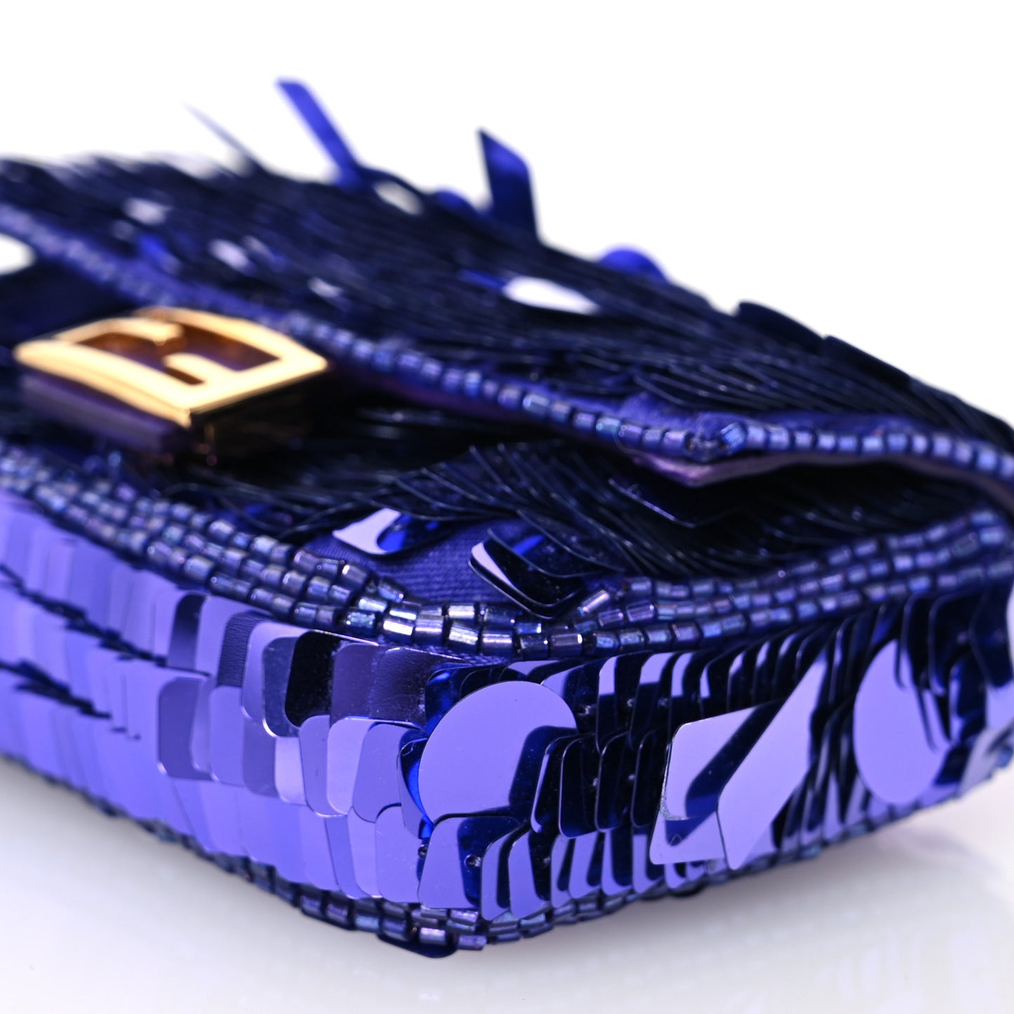 Sequin Paillettes Shiny Nappa Sex and the City Nano Baguette Charm Viola Purple Rain