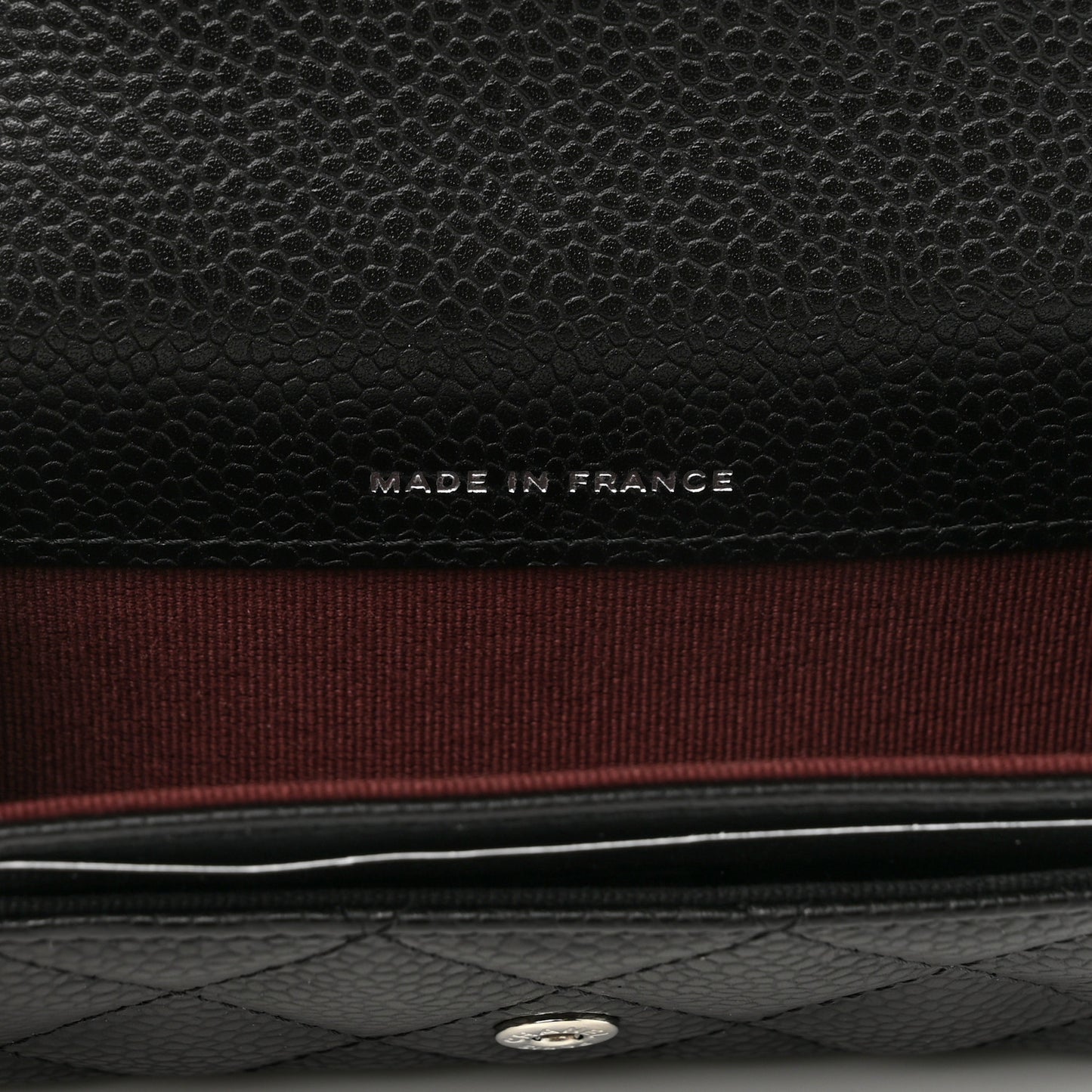 Caviar Quilted Flap Card Holder Wallet Black