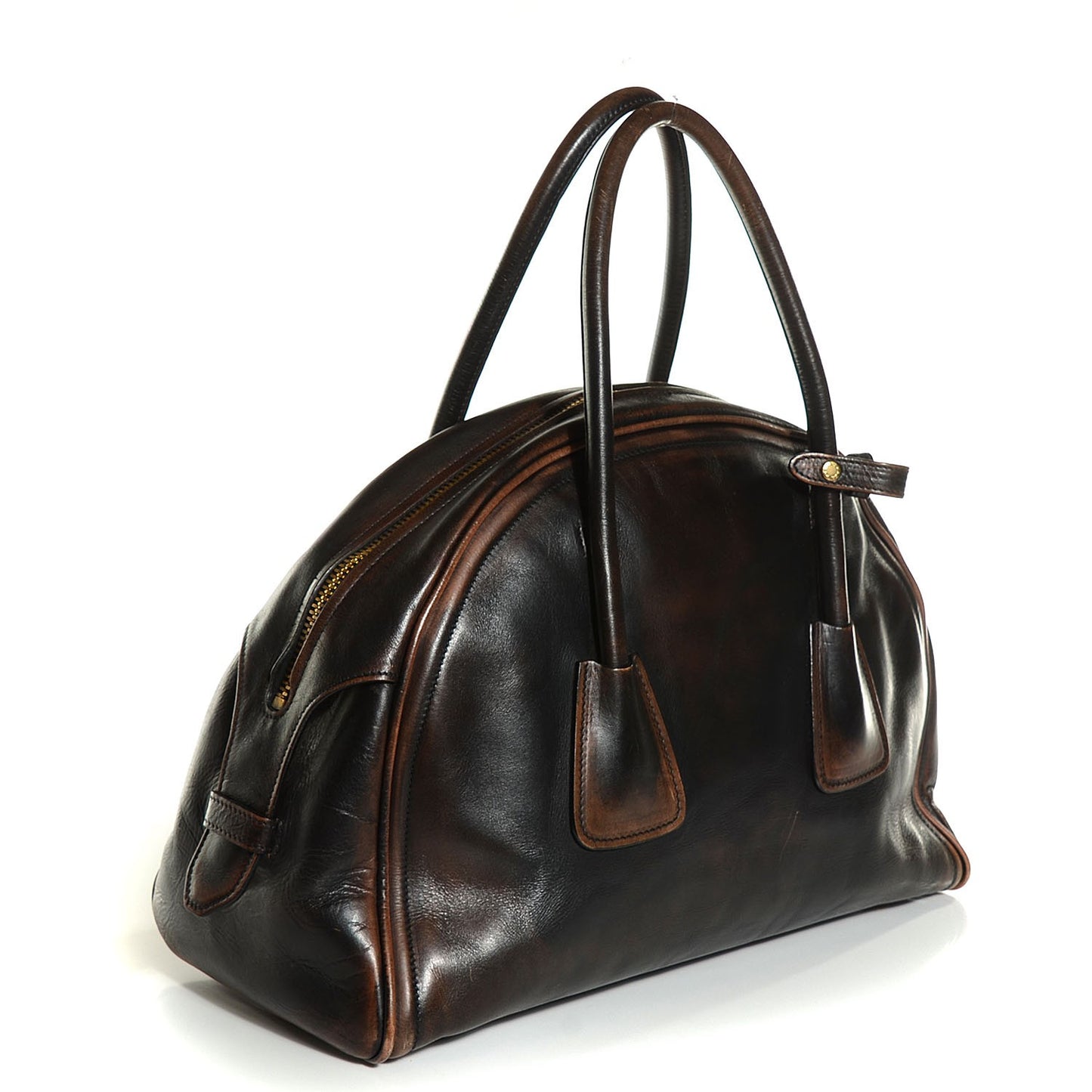 Vitello Vintage Bowling Bag Black
