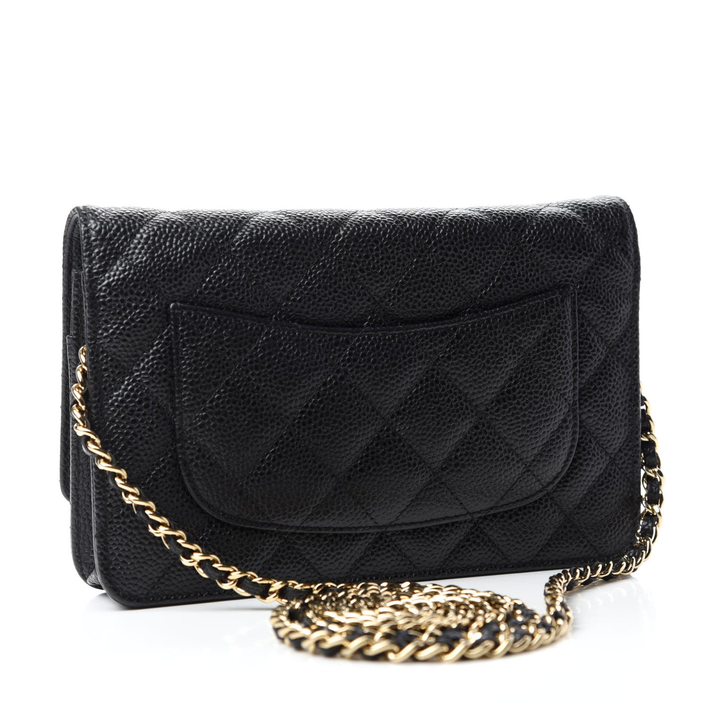 Caviar Quilted Wallet On Chain WOC Black