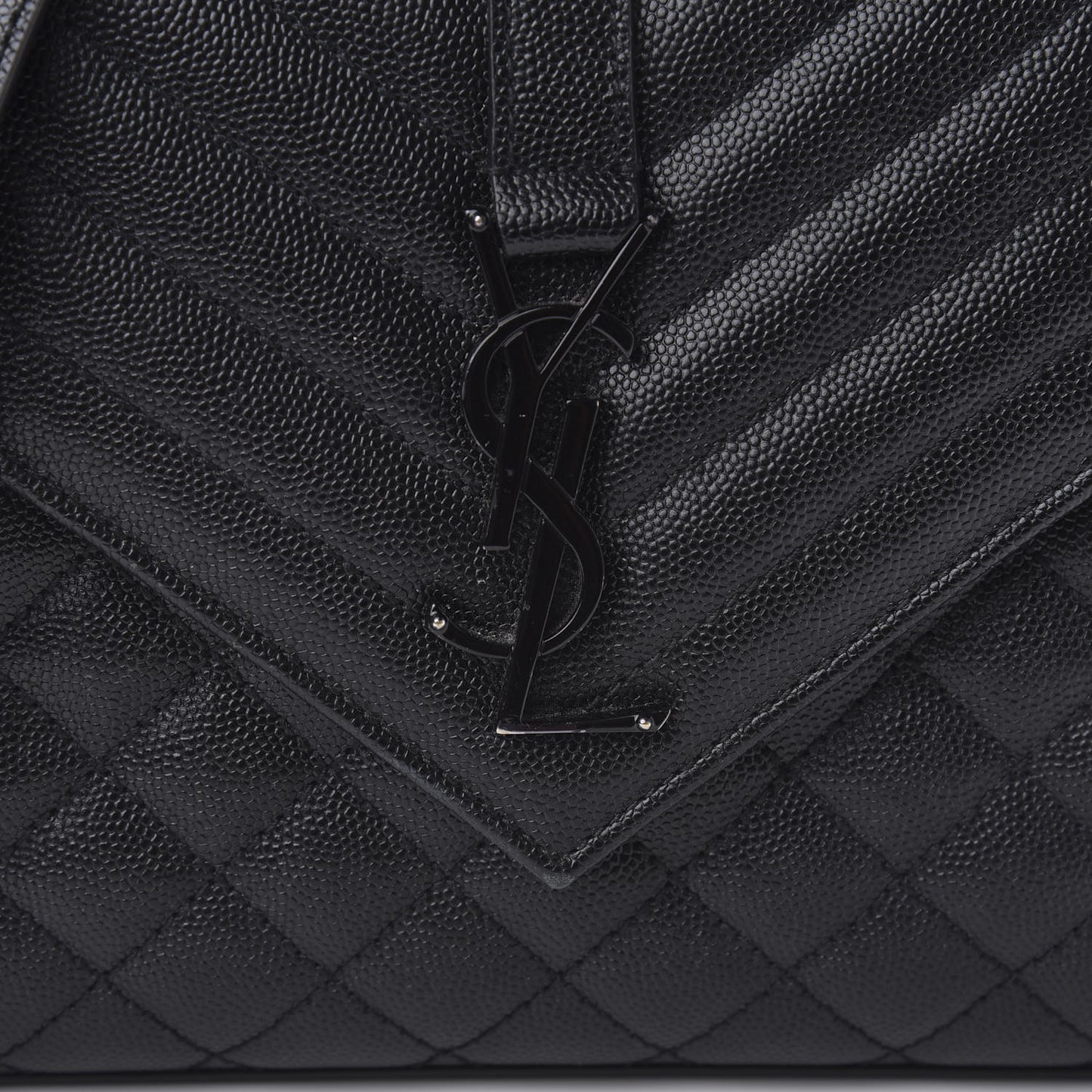 Grain De Poudre Textured Mixed Matelasse Triquilt Medium Monogram Satchel Black