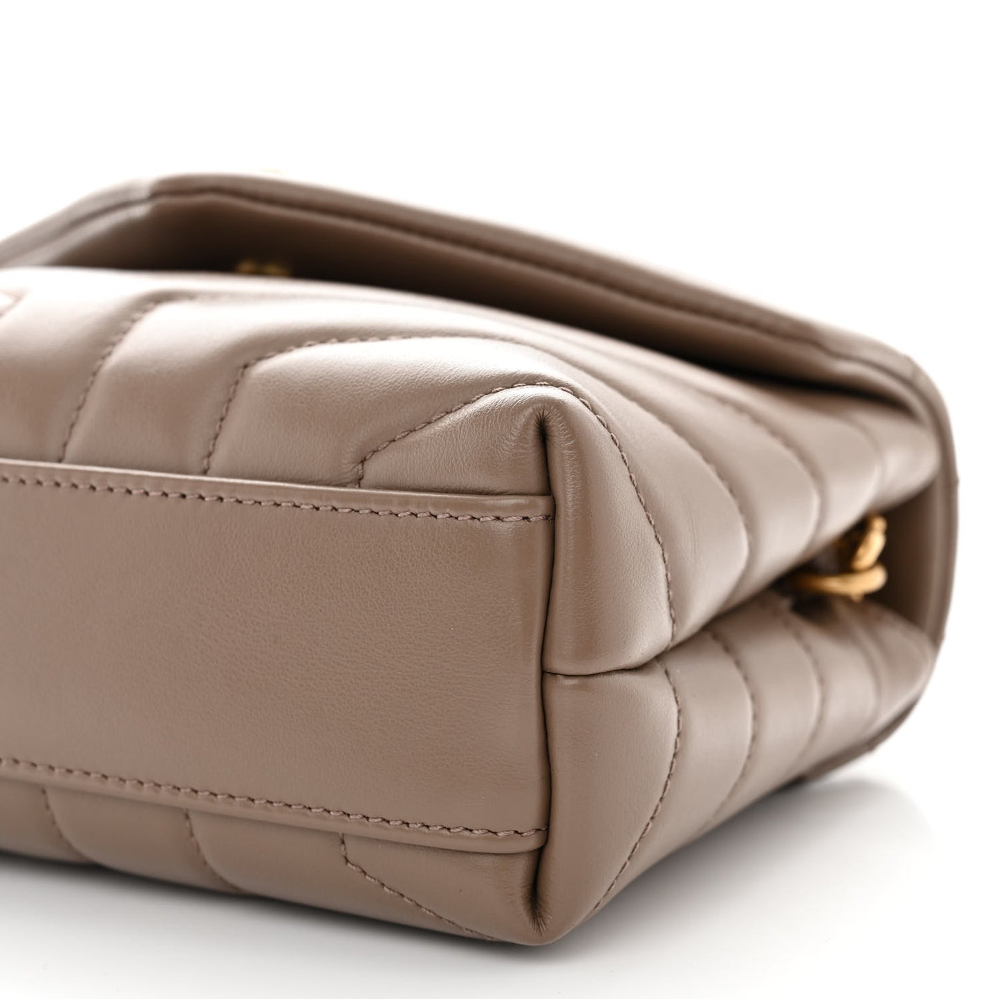 Calfskin Y Quilted Monogram Toy Loulou Crossbody Bag Taupe