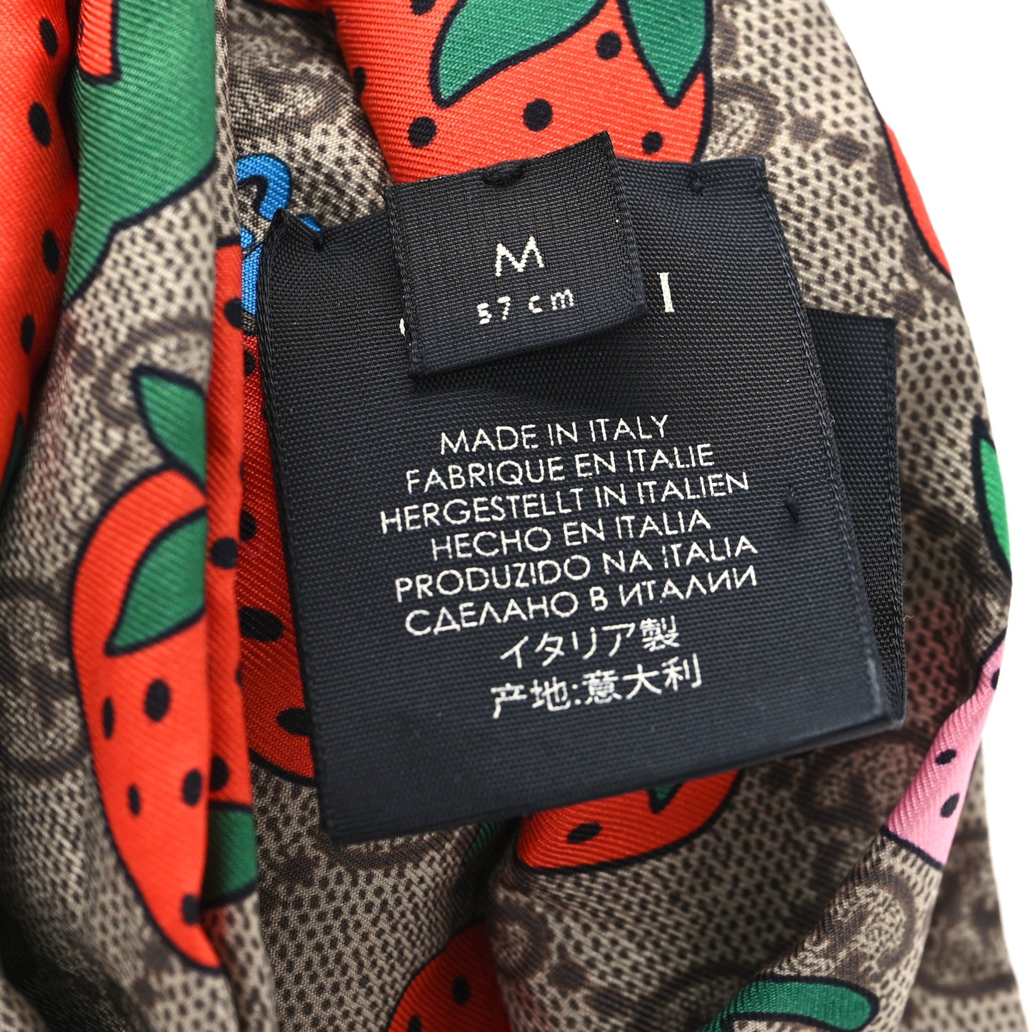 Silk Monogram Strawberry Print Headband M