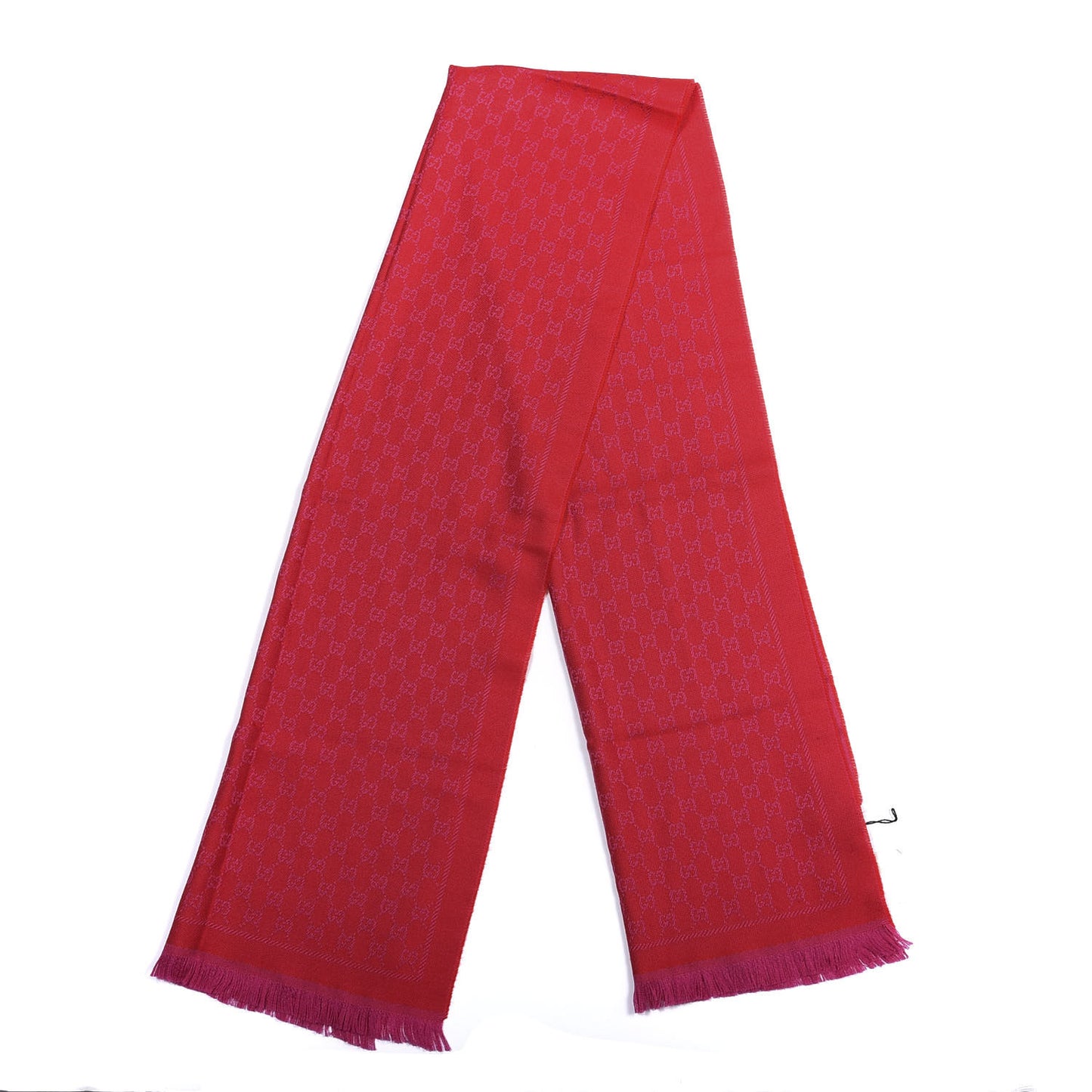 Wool Silk Jacquard GG Monogram Stenix Scarf Red Pink Red