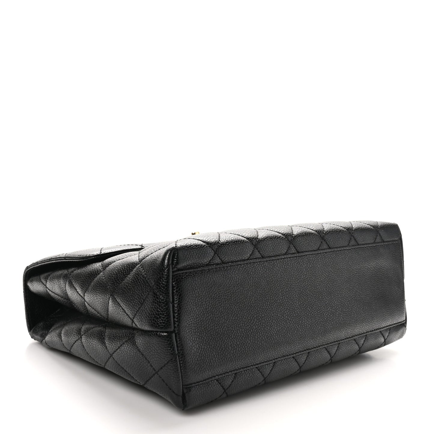 Caviar Quilted Jumbo Kelly Flap Black