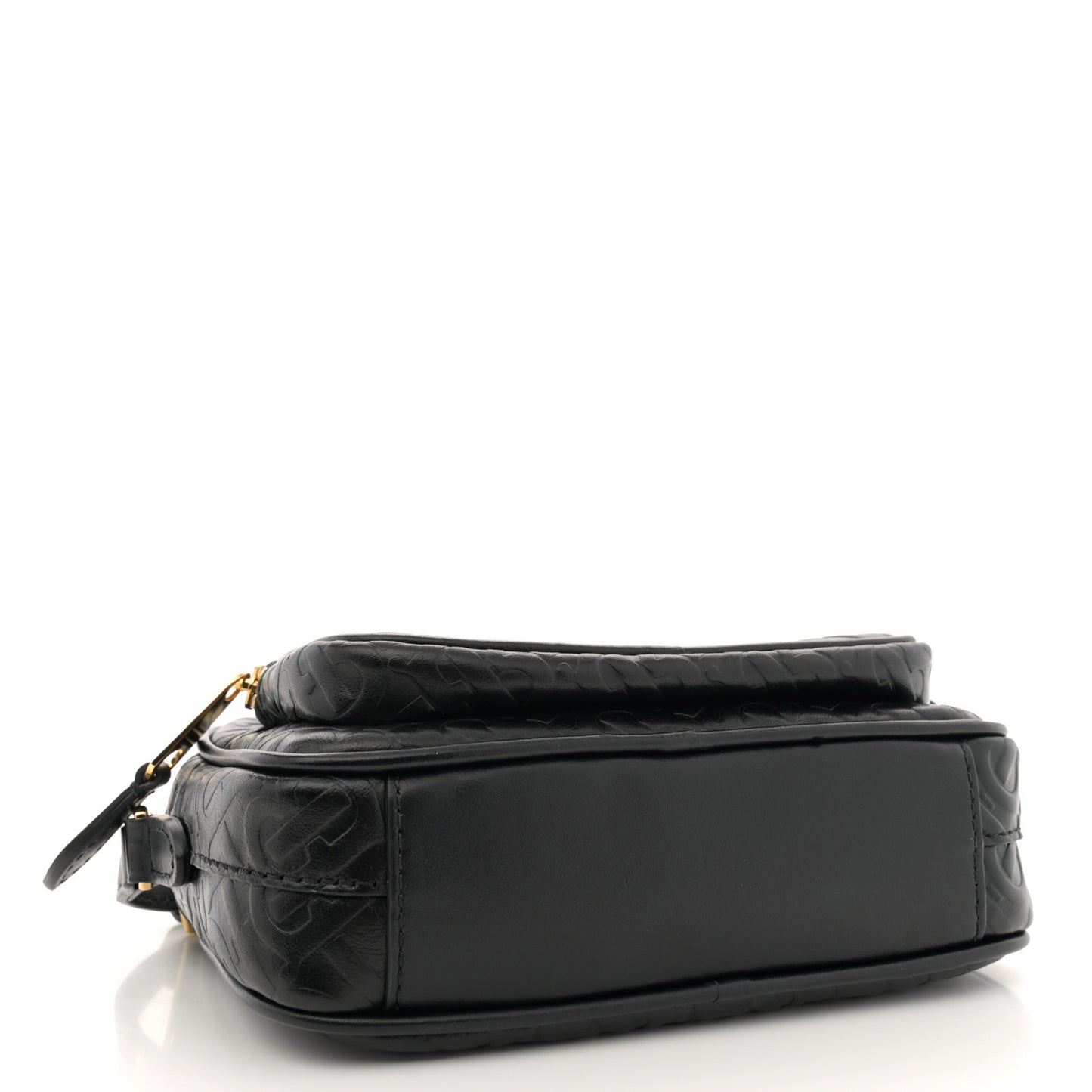 Calfskin Embossed Monogram Camera Chain Bag Black
