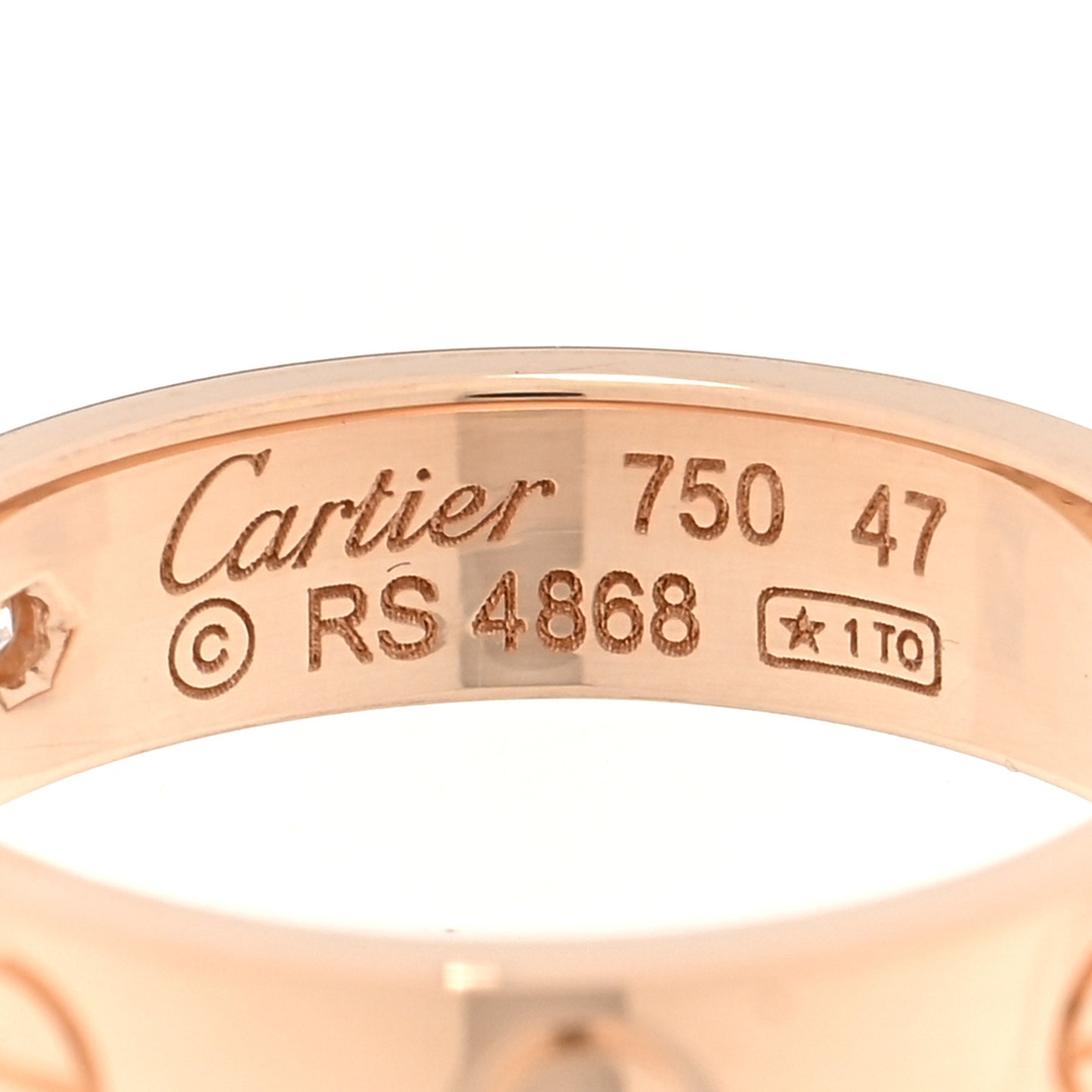 18K Pink Gold Diamond 4mm LOVE Wedding Band Ring 47 4