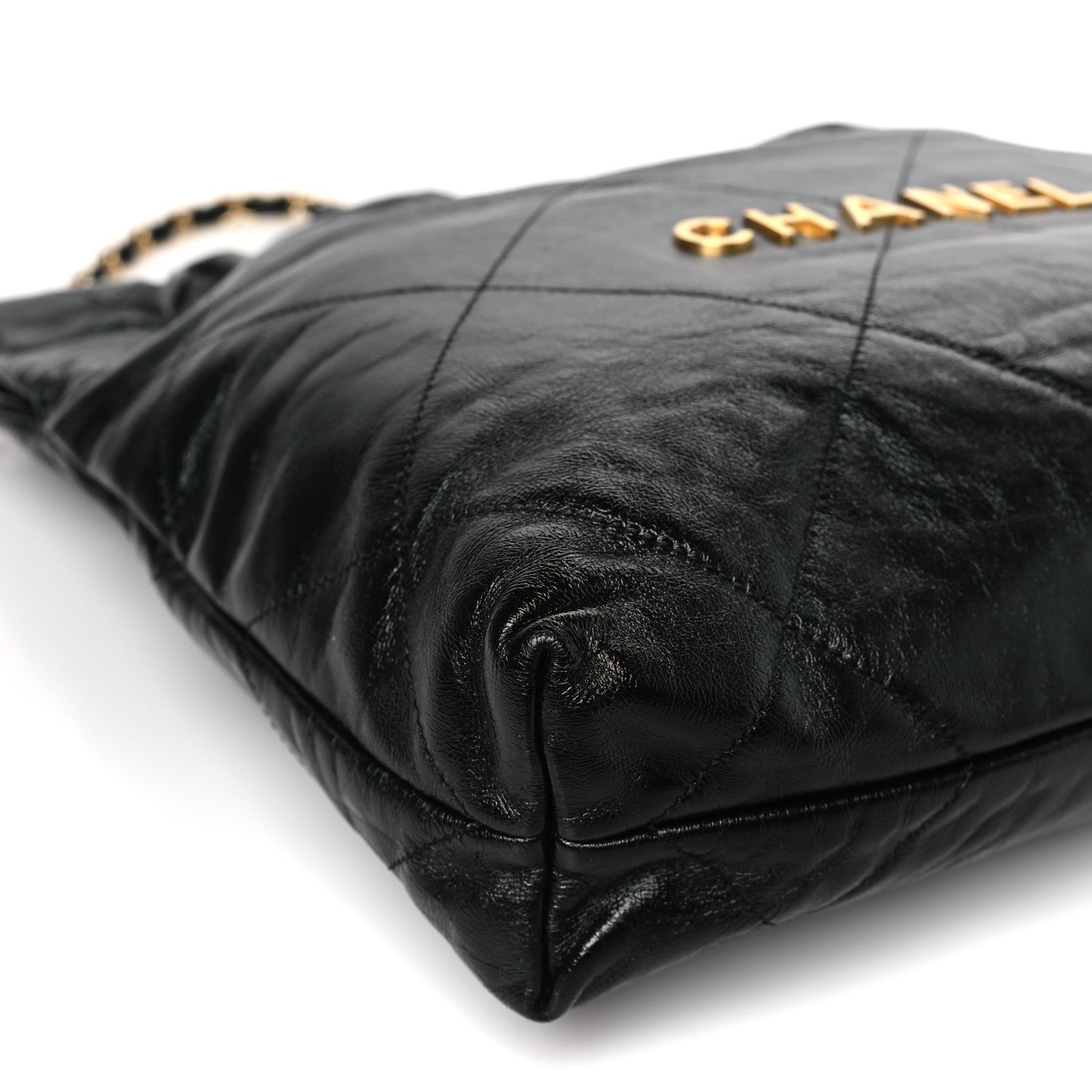 Chanel Shiny Calfskin Quilted Small Chanel 22 Black 9 of 10