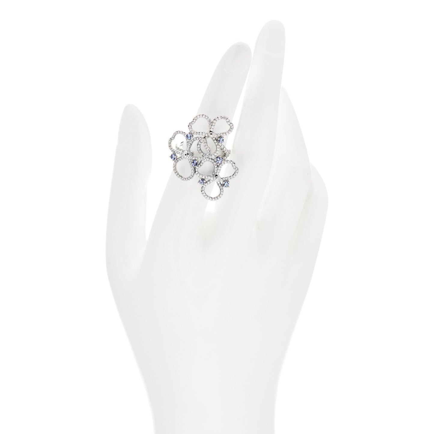 Platinum Diamond Tanzanite Paper Flowers Open Cluster Ring 51 5.75