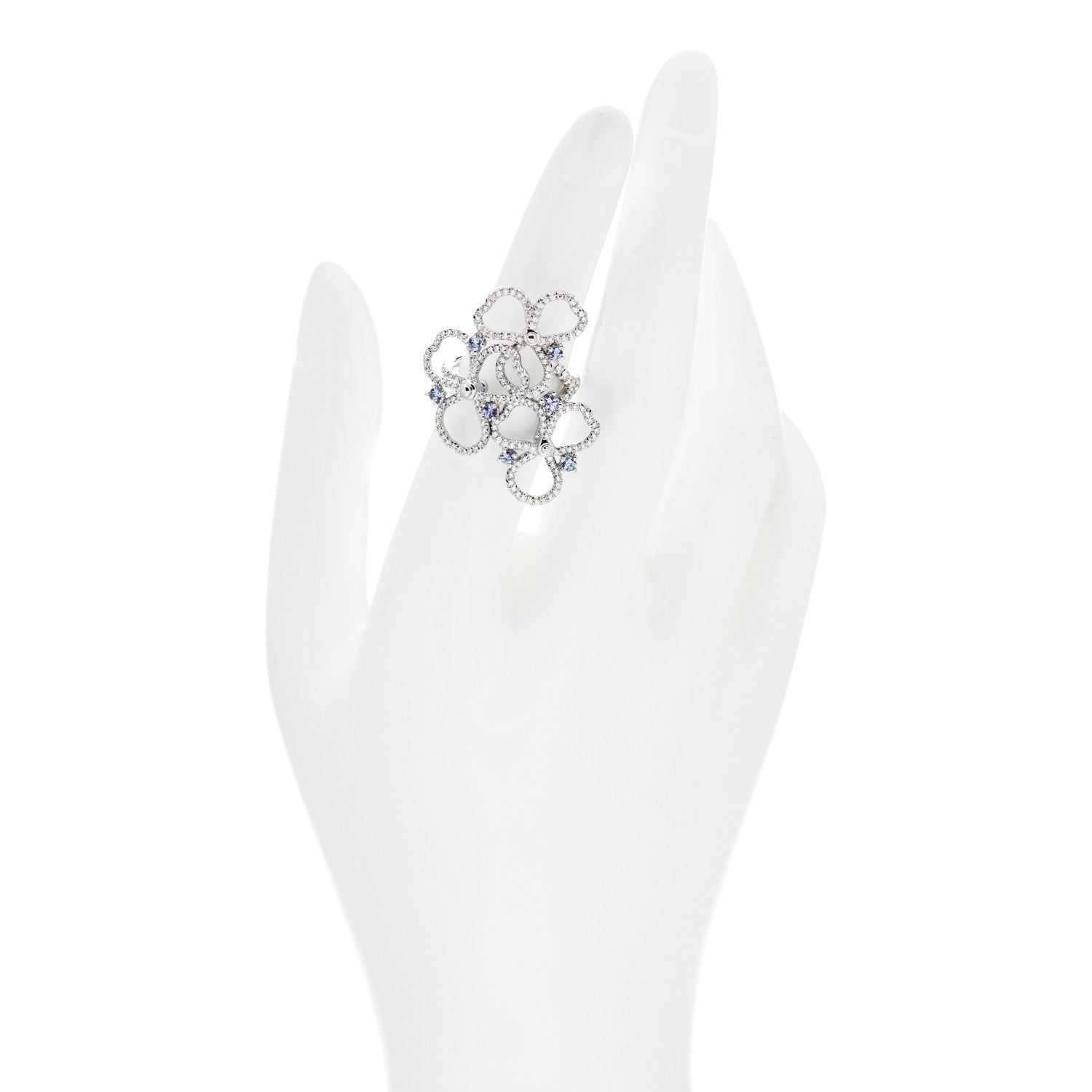 Tiffany Platinum Diamond Tanzanite Paper Flowers Open Cluster Ring 51 5.75 2 of 5