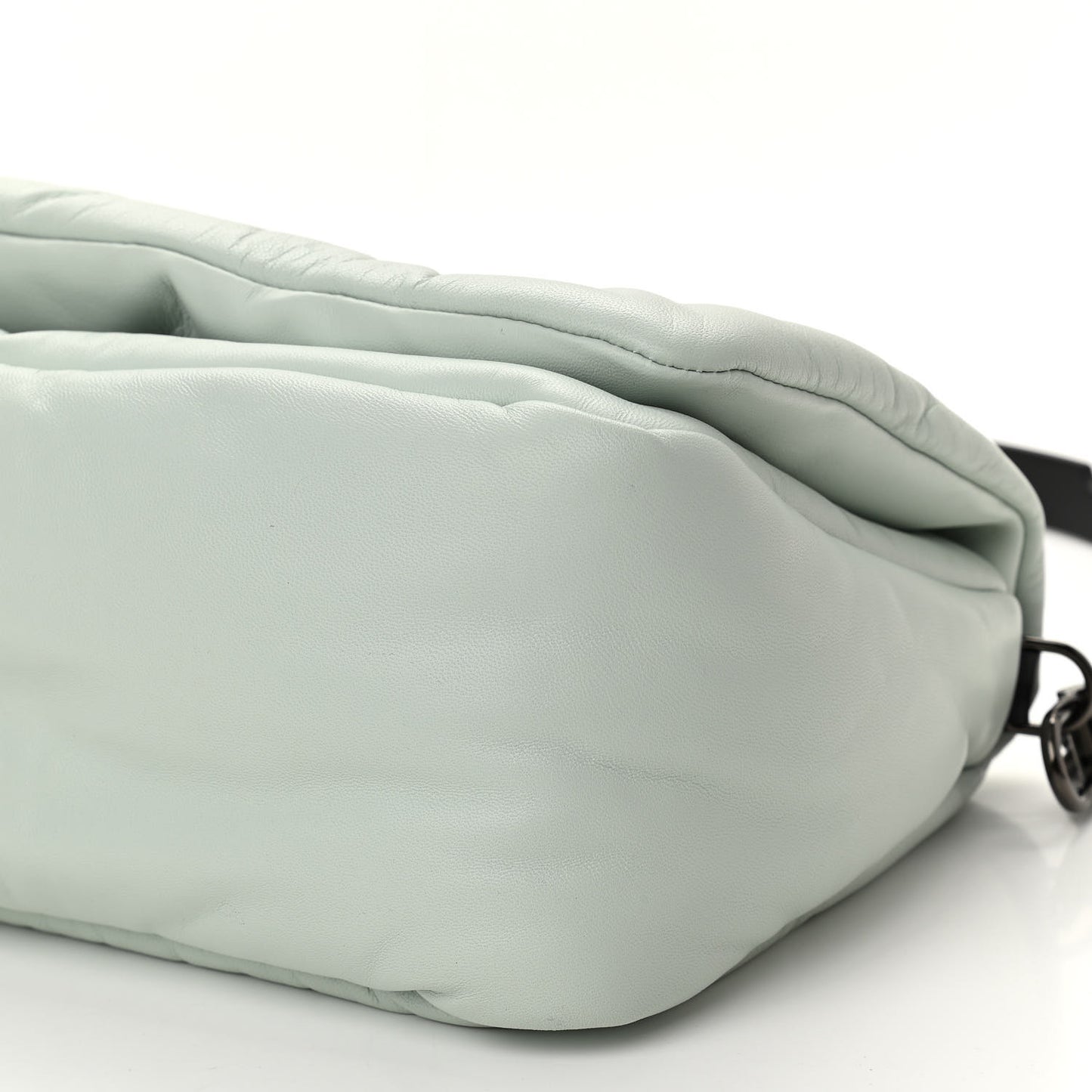 Calfskin Slouchy Nailed Clutch Green