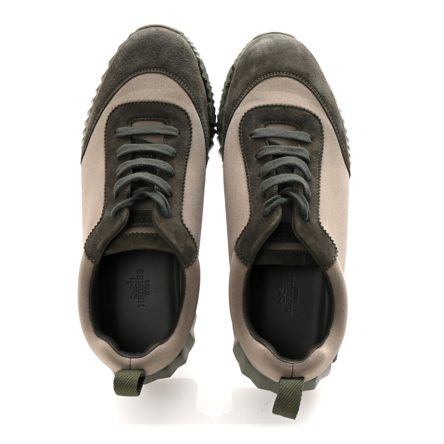 Technical Jersey Goatskin Suede Goatskin Bouncing Sneakers 39 Vert Toundra Vert Foret