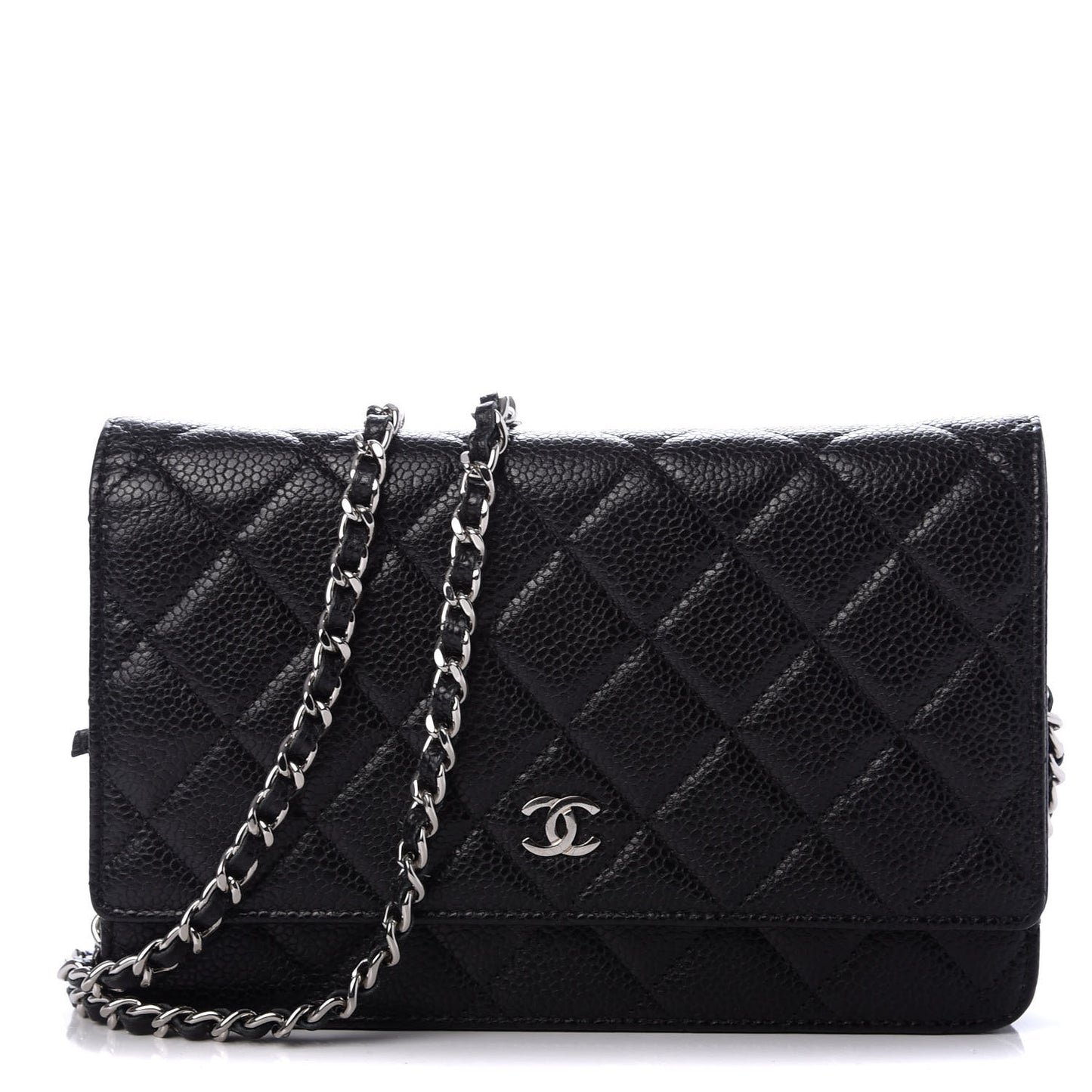 Caviar Quilted Wallet On Chain WOC Black