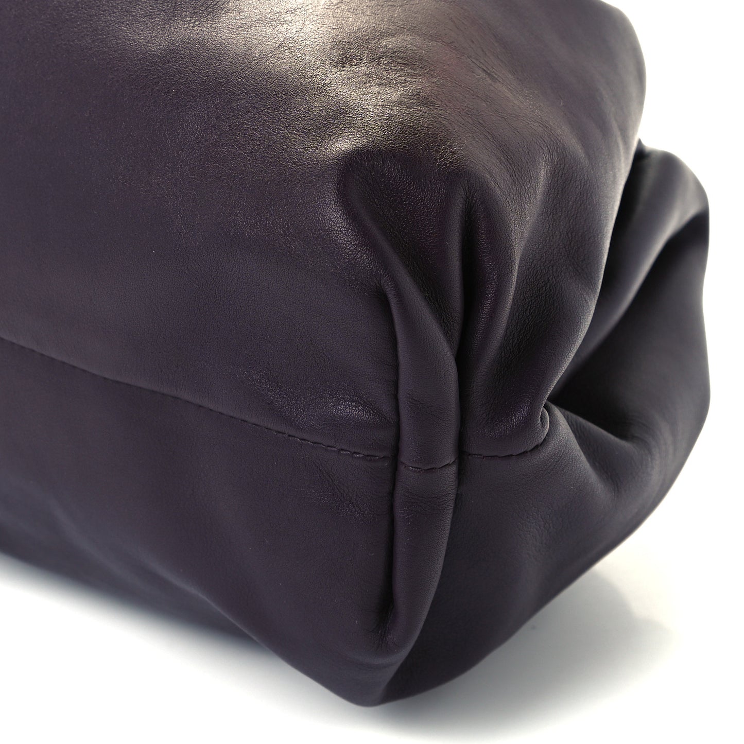 Smooth Butter Calf The Pouch Oversized Clutch Raisin