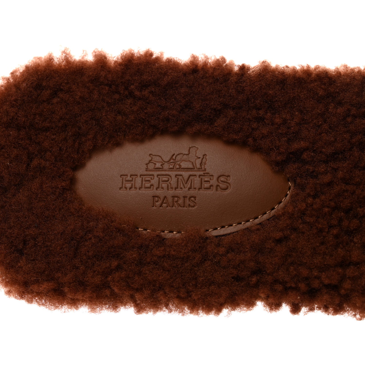 Hermes Woolskin Oran Sandals 40.5 Cognac 6 of 7